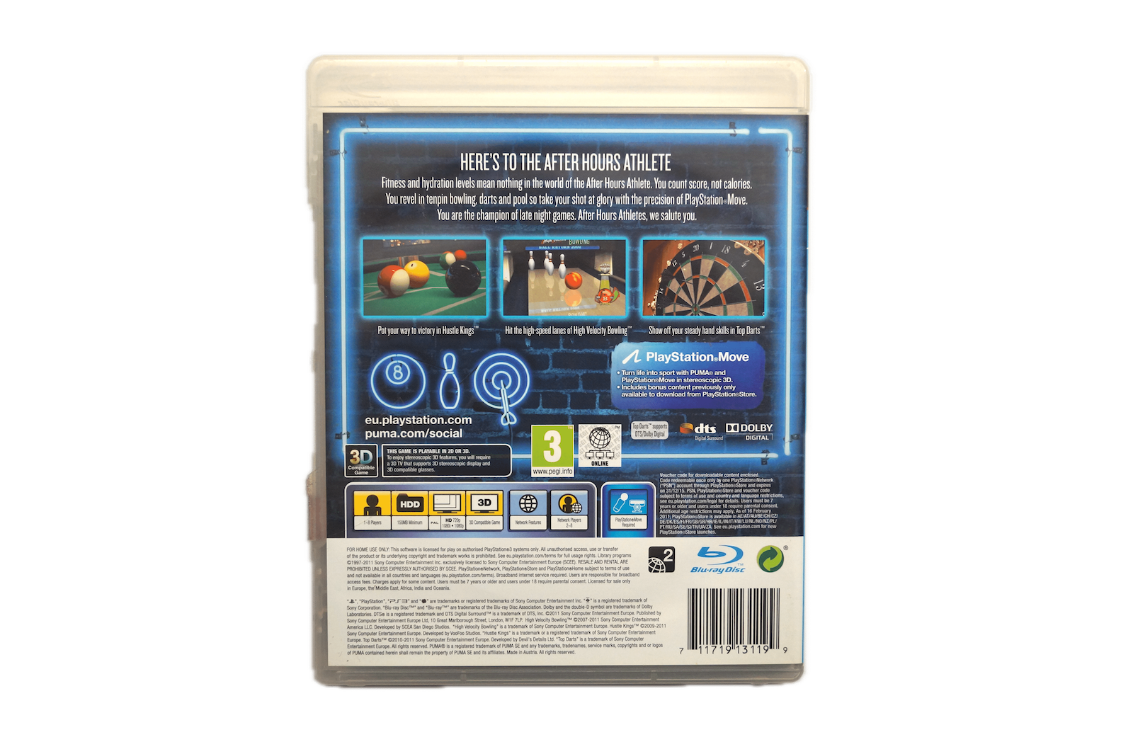 After Hours Athletes - PS3 Move (Brugt) – Back cover