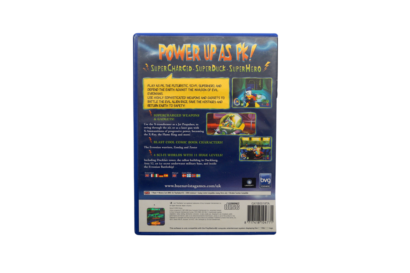 Donald Duck PK - PS2 (Brugt) – Back cover