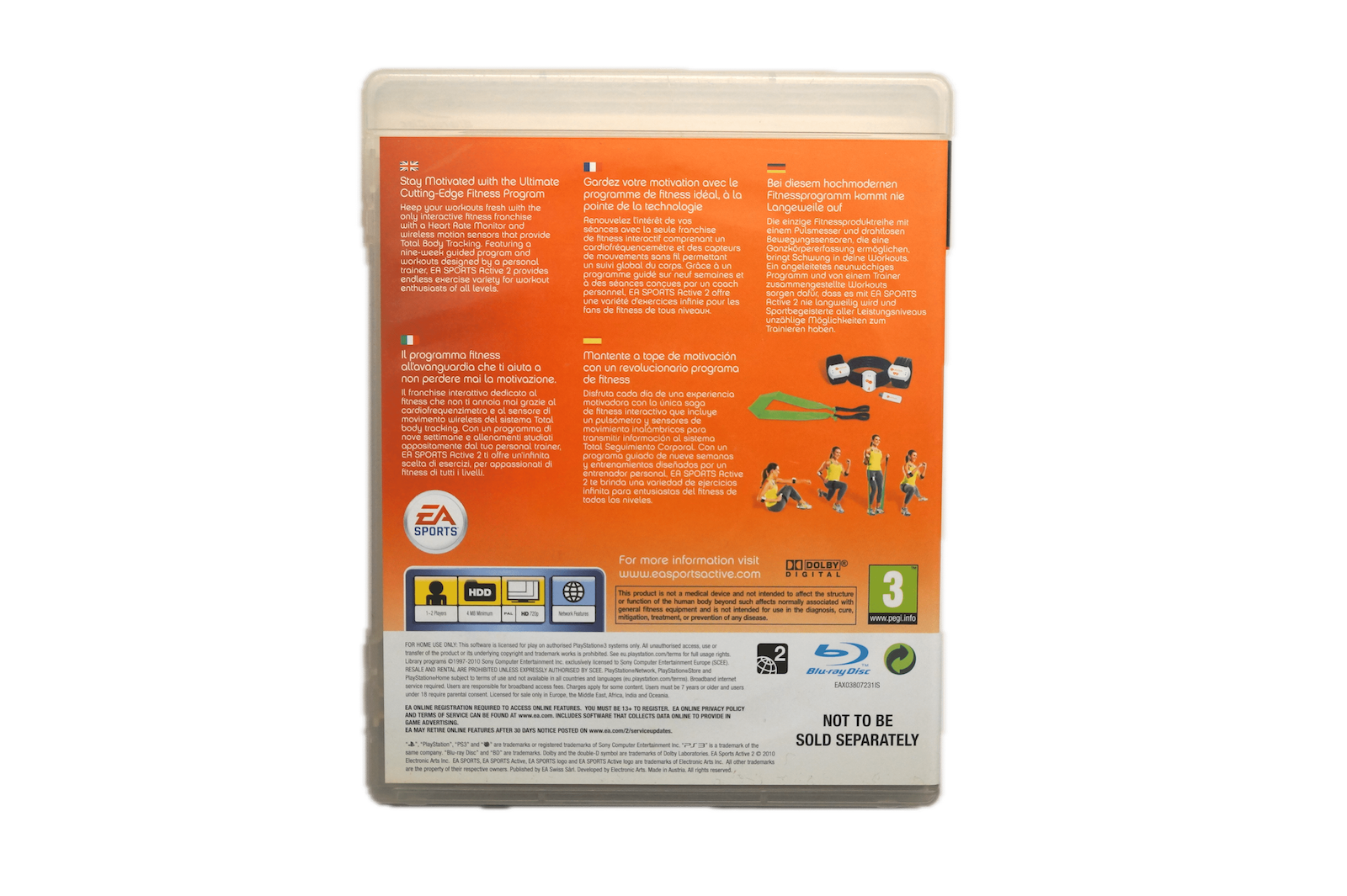 EA Sports Active 2 – Personal Trainer - PS3 (Brugt) – Back cover