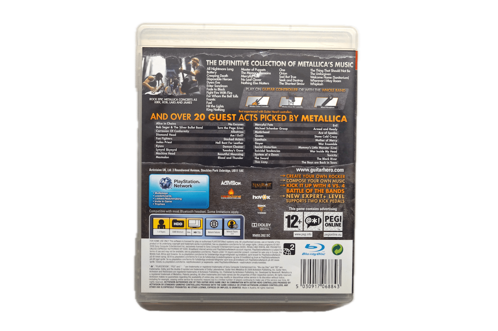 Guitar Hero: Metallica – PS3 (Brugt) – Back cover