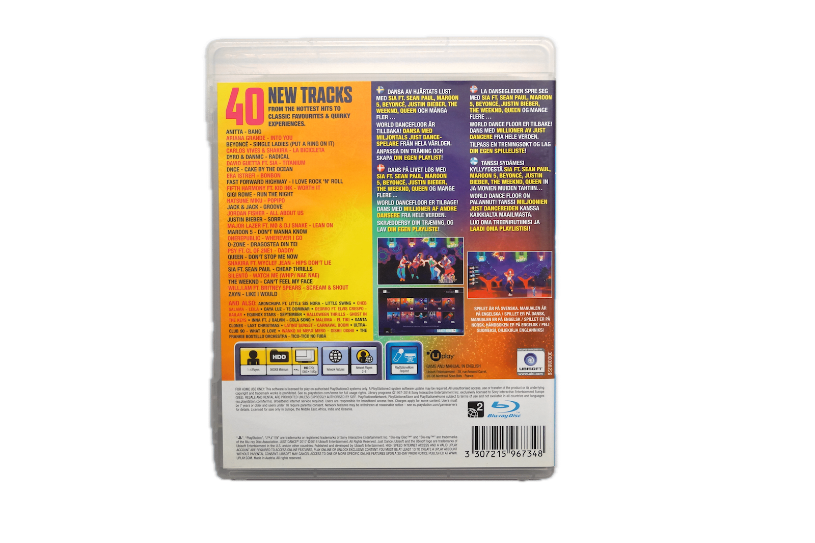 Just Dance 2017 - PS3 Move (Brugt) – Alder: PEGI 3 – PlayStation 3 – Back cover