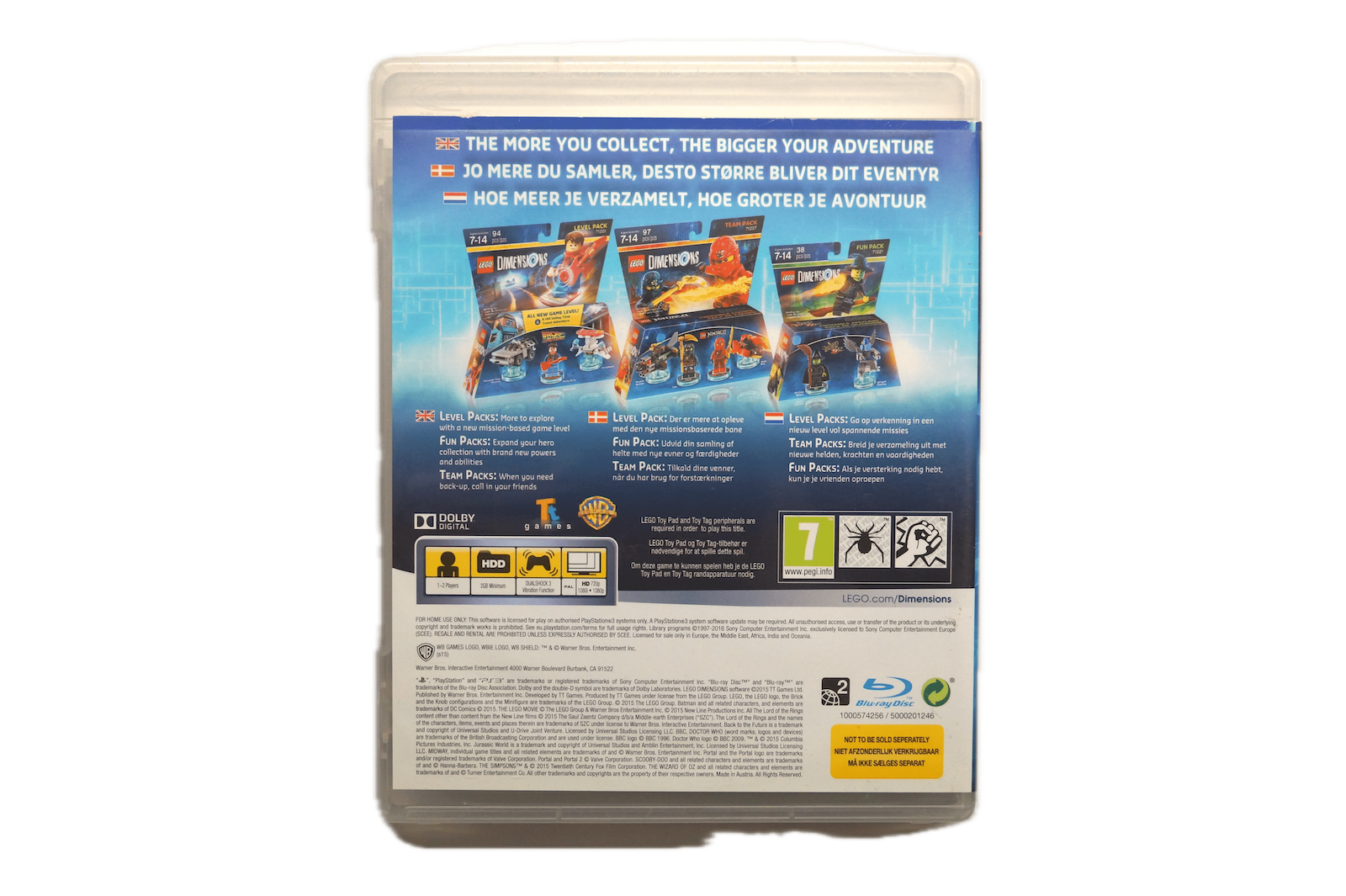 LEGO Dimensions - PS3 (Brugt) – Alder: PEGI 7 – PlayStation 3 – Back cover