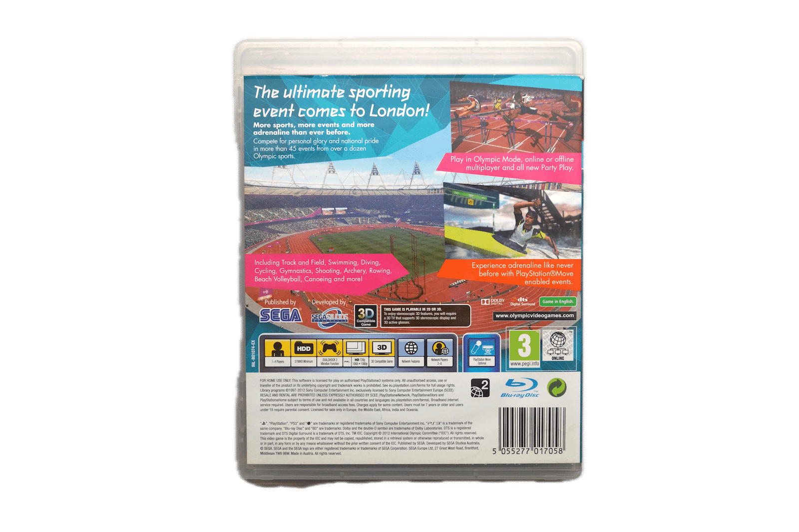 London 2012: The Official Video Game of the Olympic Games – PS3 Move (Brugt) – Back cover