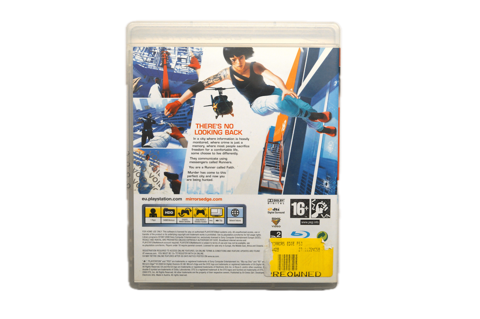Mirror's Edge - PS3 (Brugt) – Alder: PEGI 16 – PlayStation 3 – Back cover