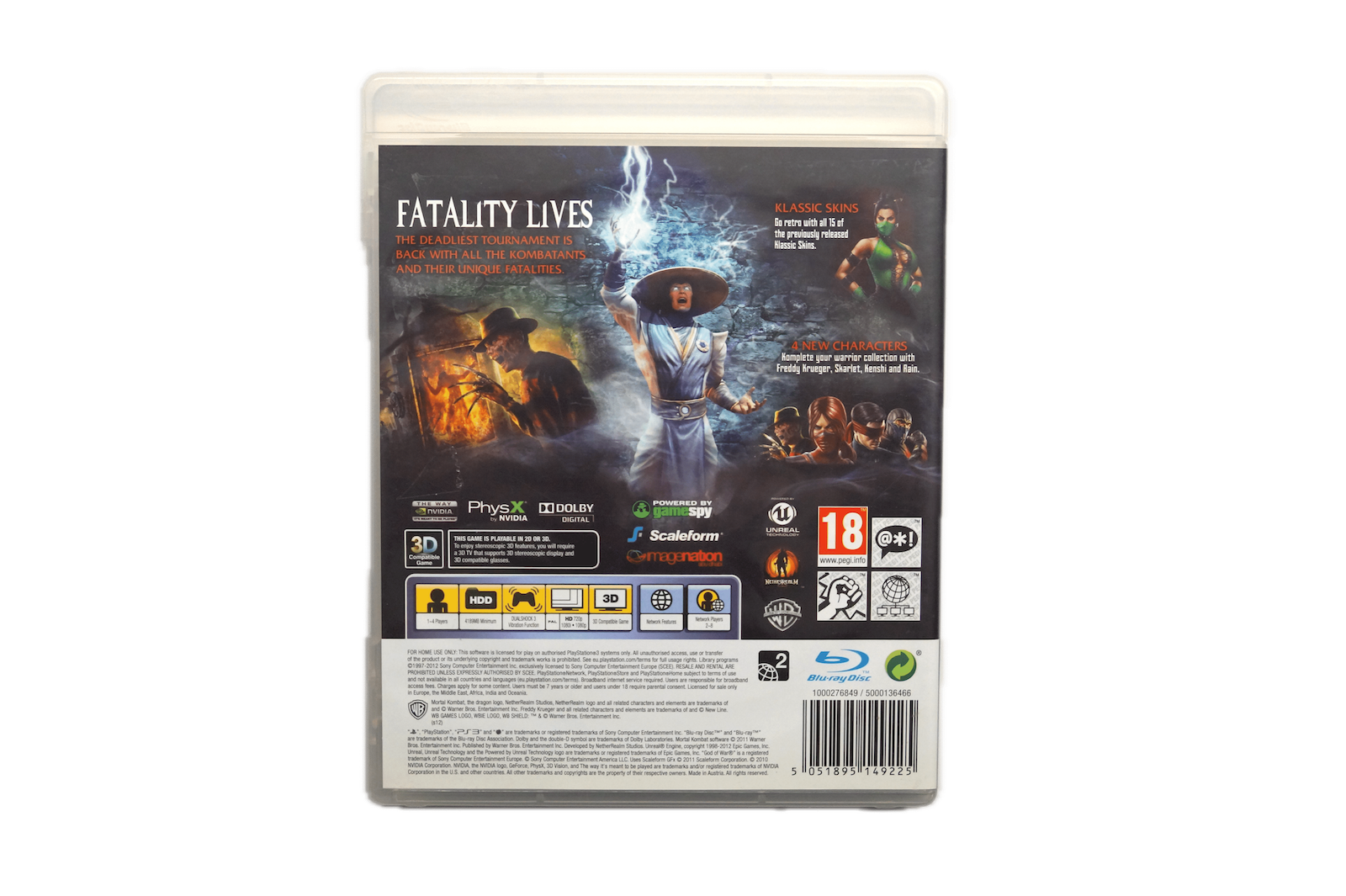 Mortal Kombat Komplete Edition - PS3 (Brugt) – Alder: PEGI 18 – PlayStation 3 – Back cover