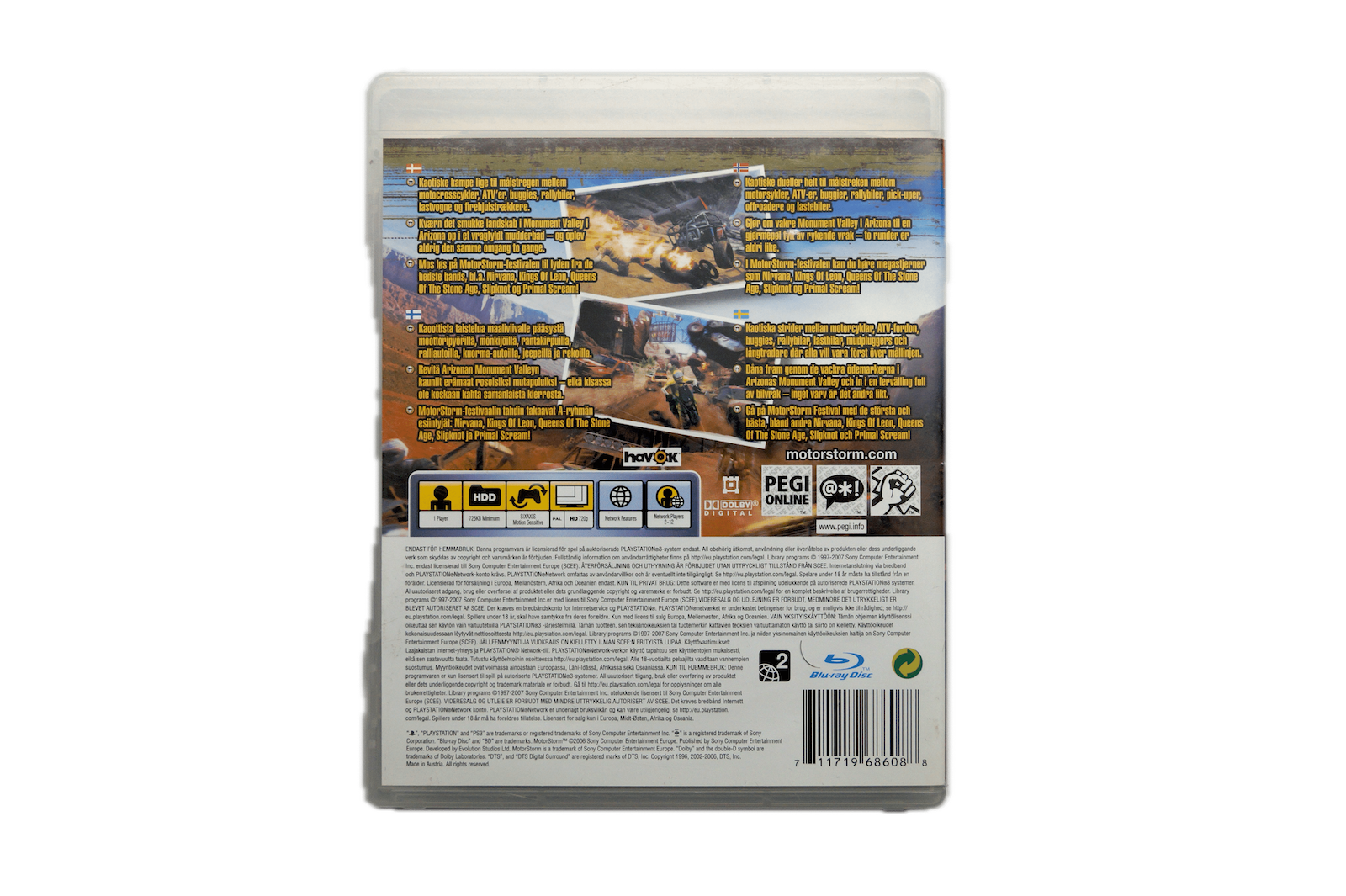 MotorStorm – PS3 (Brugt) – Back cover