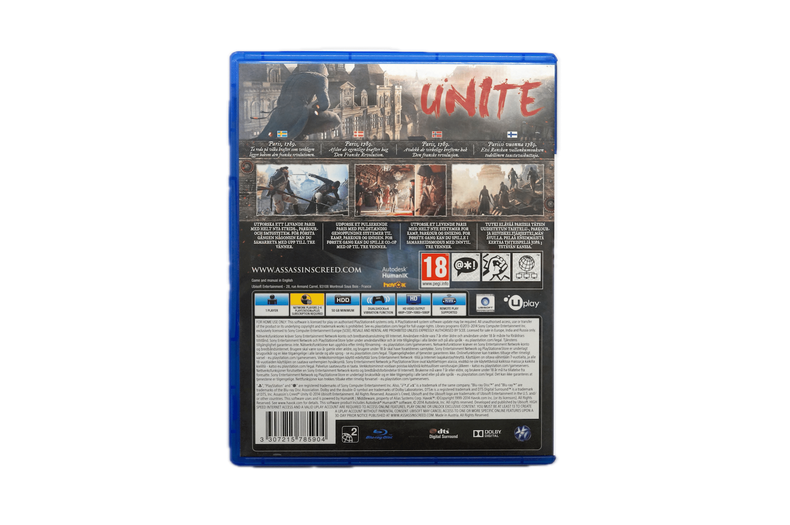 Assassin’s Creed Unity - PS4 (Brugt) – Back cover