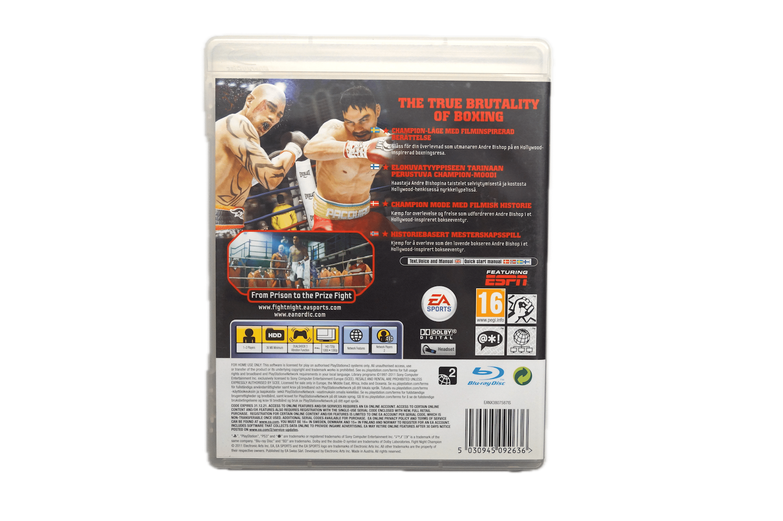 Fight Night Champion – PS3 (Brugt) – Alder: PEGI 12 – Back cover
