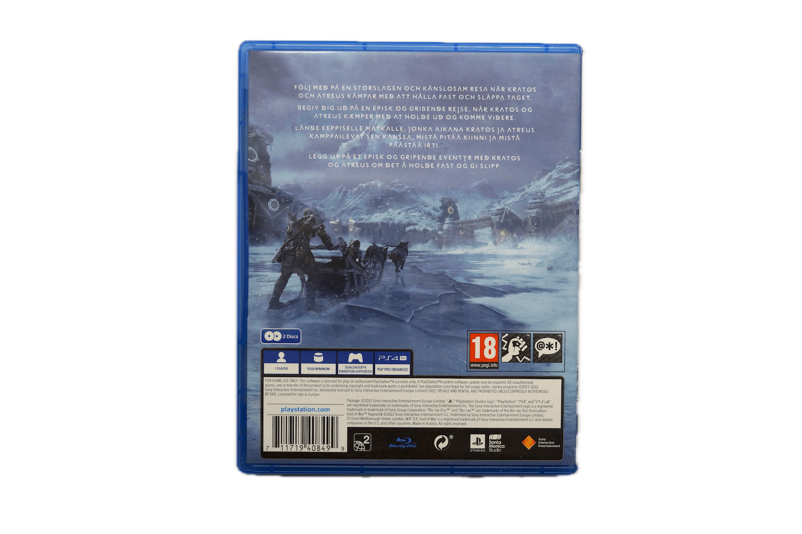 God of War Ragnarök – PS4 (Brugt) – Back cover