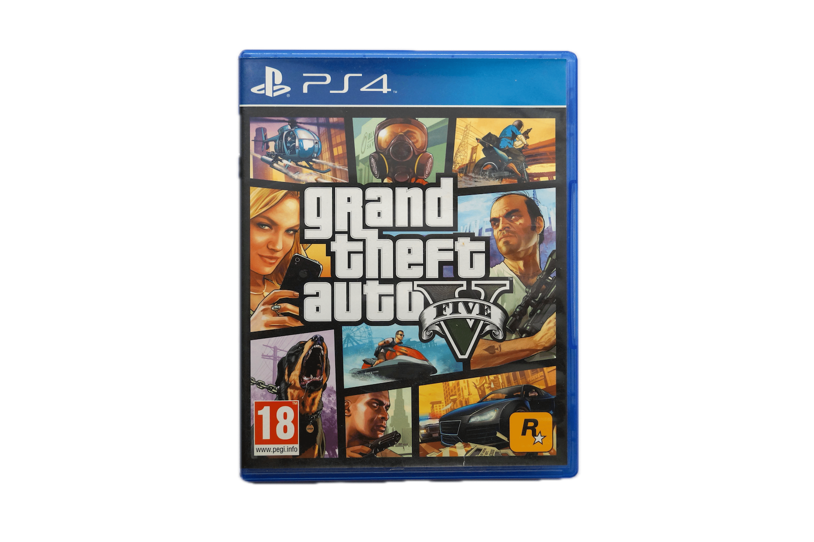 Grand Theft Auto V – PS4 (Brugt) – Alder: PEGI 18 – PlayStation 4 – Front cover