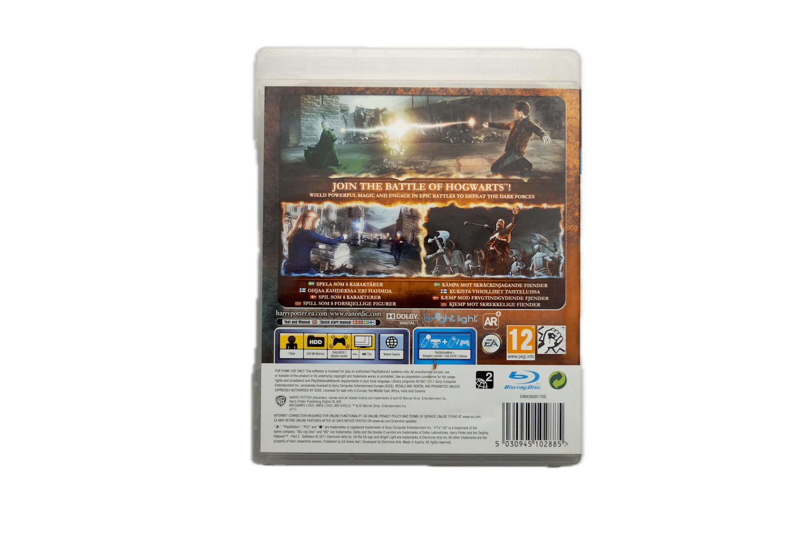 Harry Potter And The Deathly Hallows Part 2 - PS3 Move (Brugt) – Alder: PEGI 12 – PlayStation 3 – Back cover