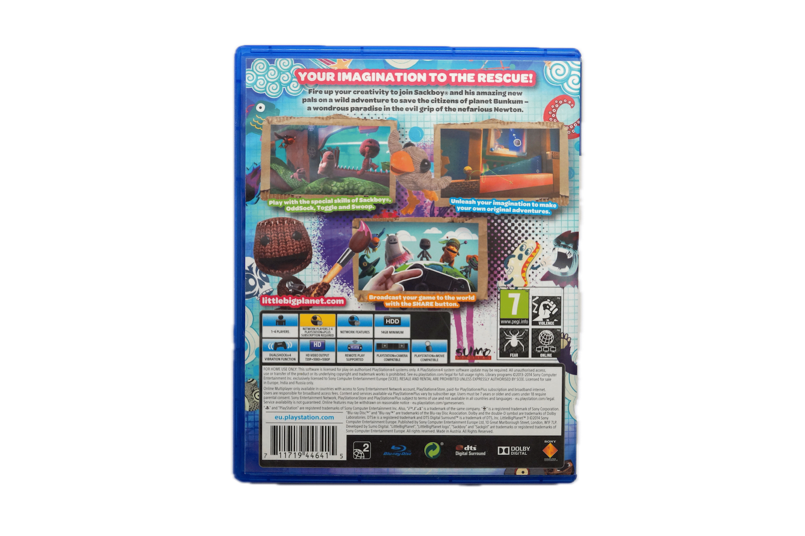 LittleBigPlanet 3 – PS4 (Brugt) – Back cover