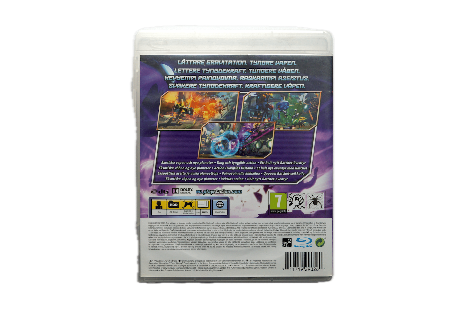 Ratchet & Clank: Nexus - PS3 (Brugt) – Alder: PEGI 7 – PlayStation 3 – Back cover