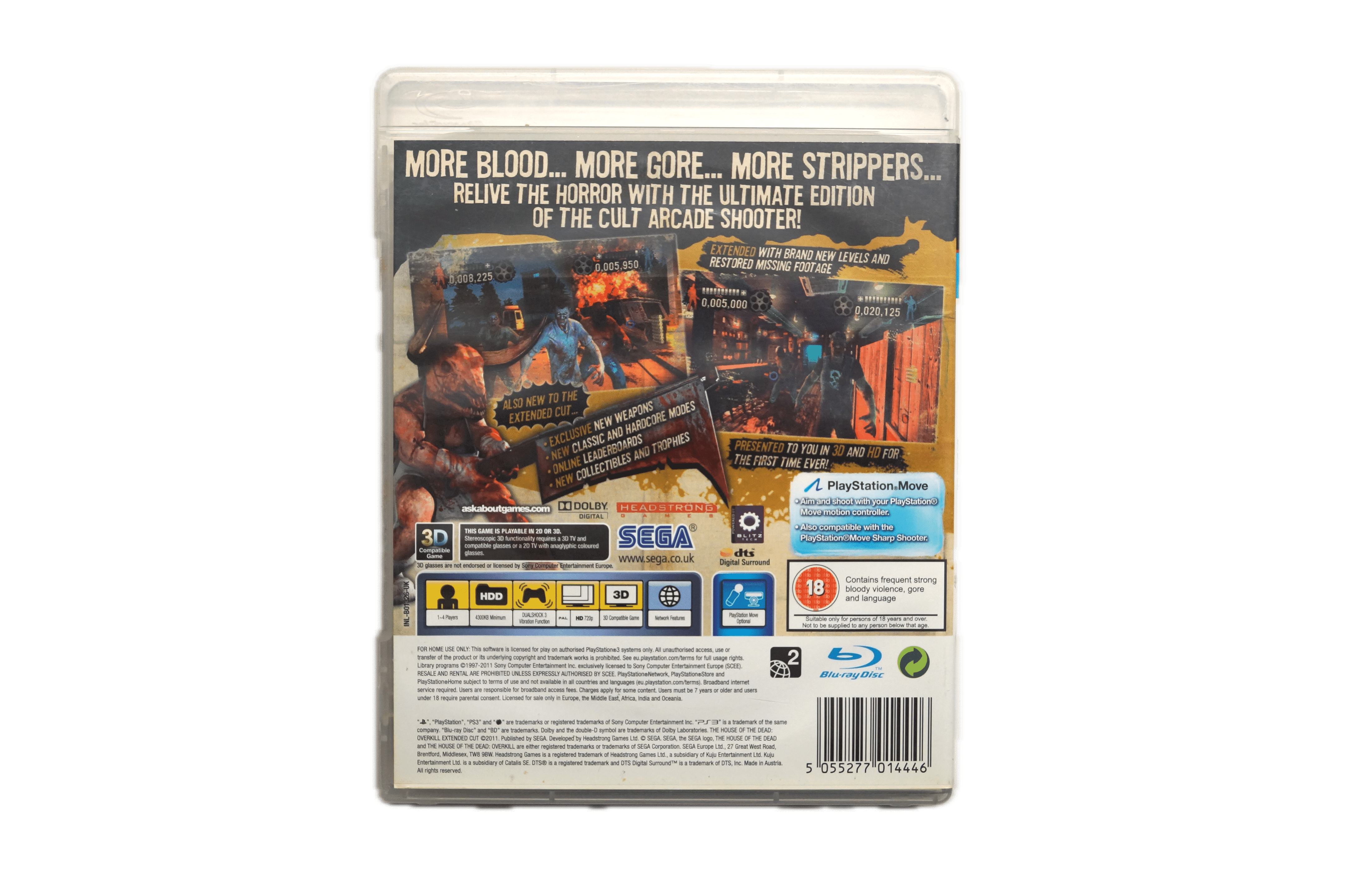 The House of the Dead: Overkill – Extended Cut - PS3 Move (Brugt) – Back cover