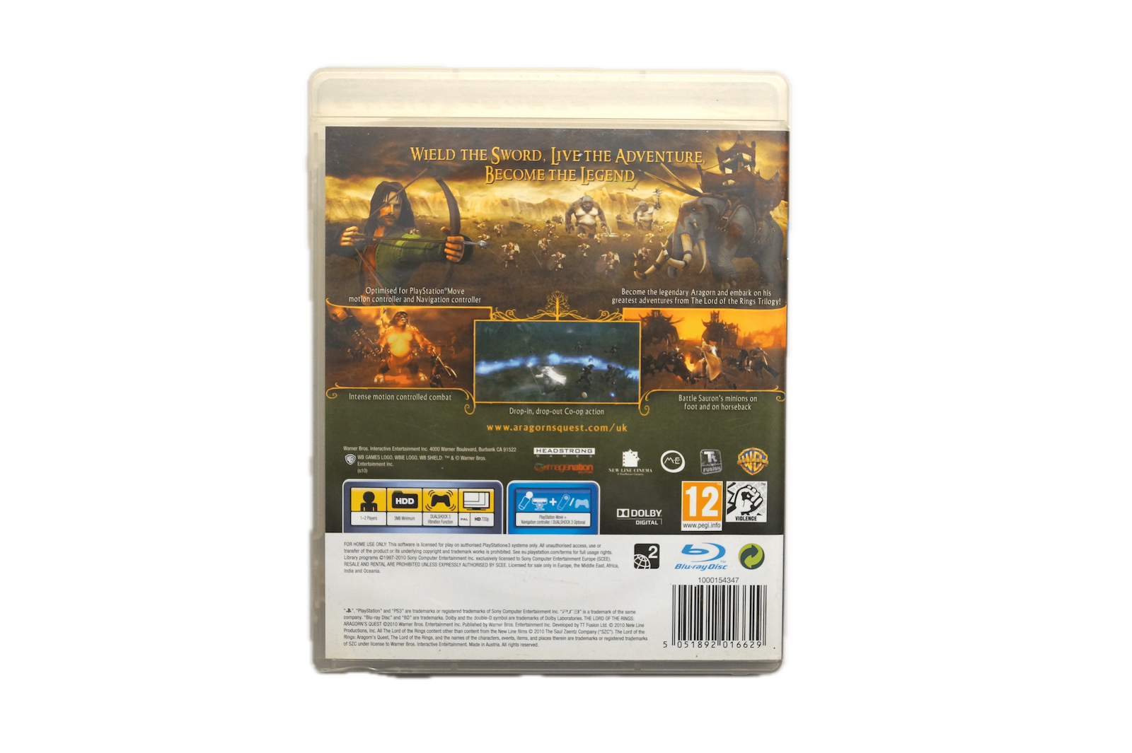 The Lord of the Rings: Aragorn’s Quest – PS3 Move (Brugt) – Back cover