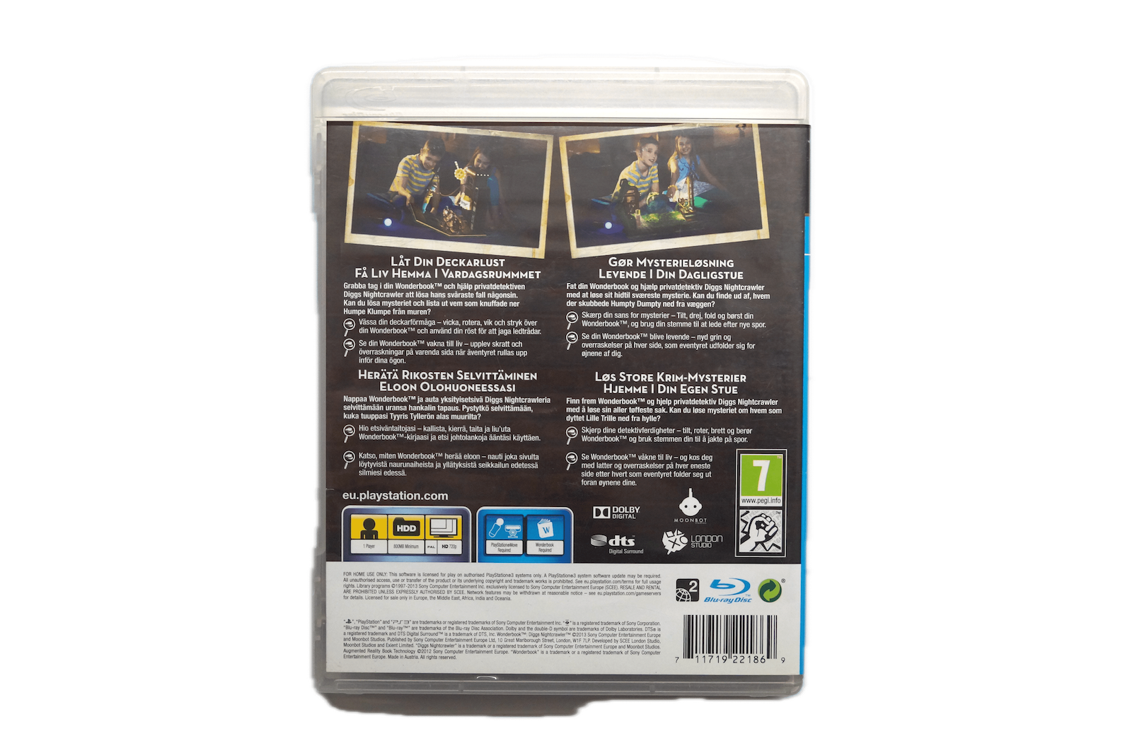 Wonderbook: Diggs Nightcrawler - PS3 Move (Brugt) – Back cover