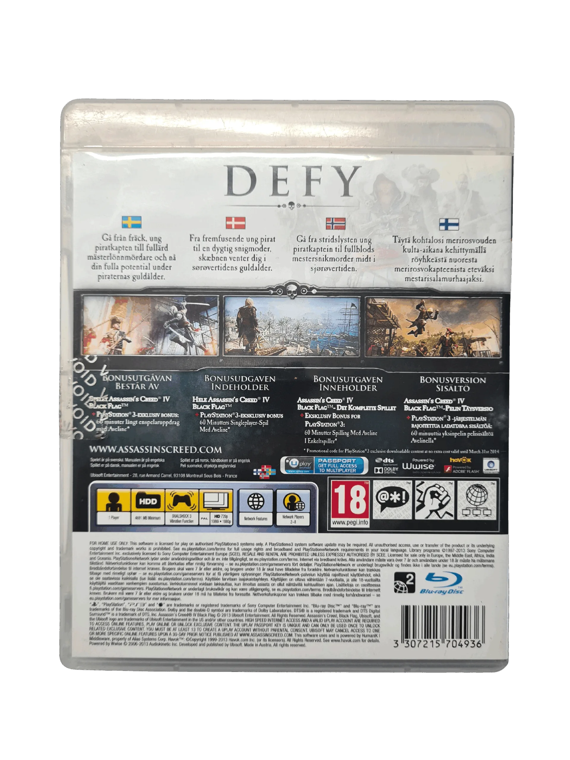 Assassin’s Creed IV: Black Flag – PS3 (Brugt) – Alder: PEGI 18 – PlayStation 3 – Back cover