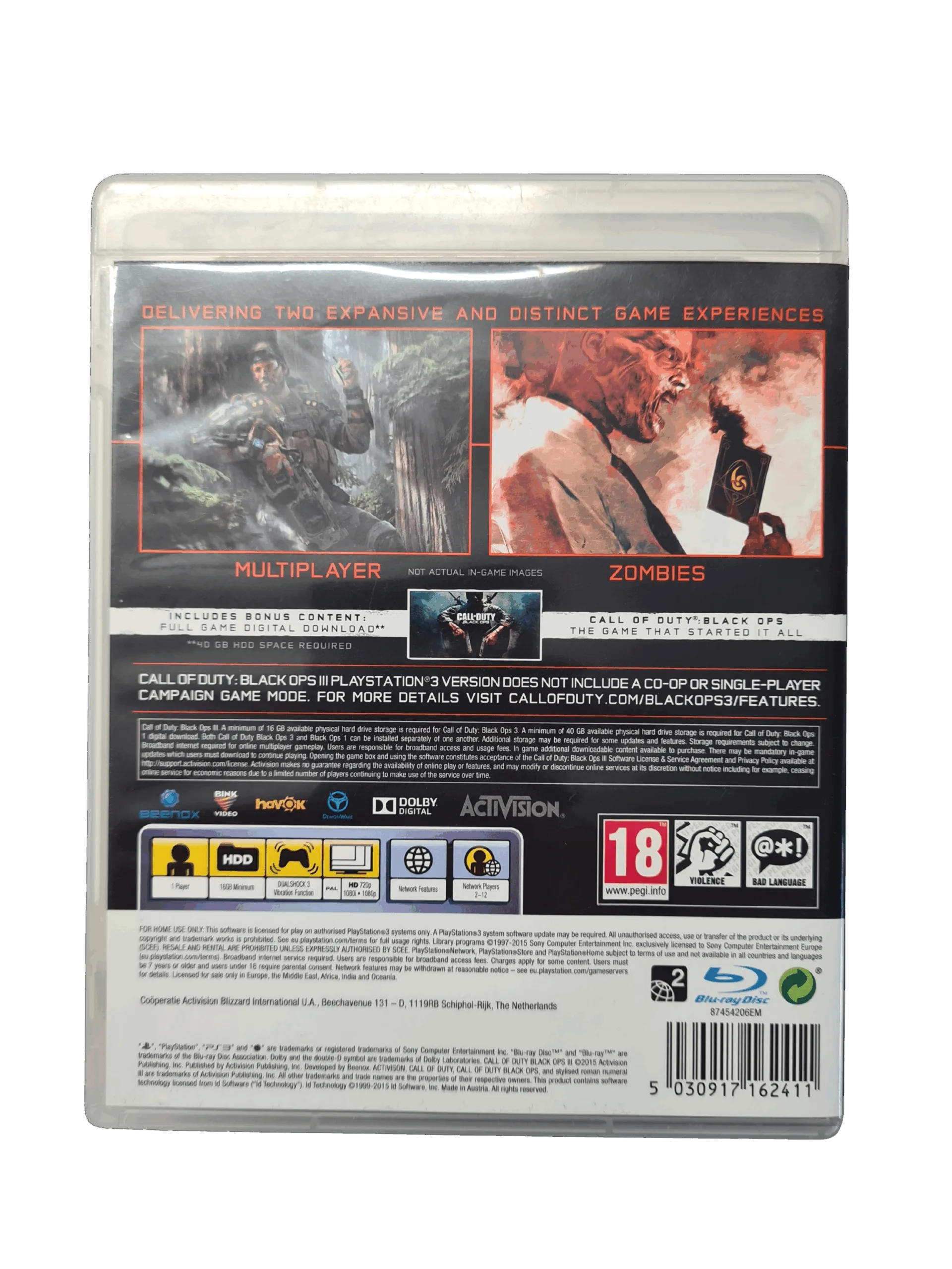 Call of Duty: Black Ops III – PS3 (Brugt) – Back cover