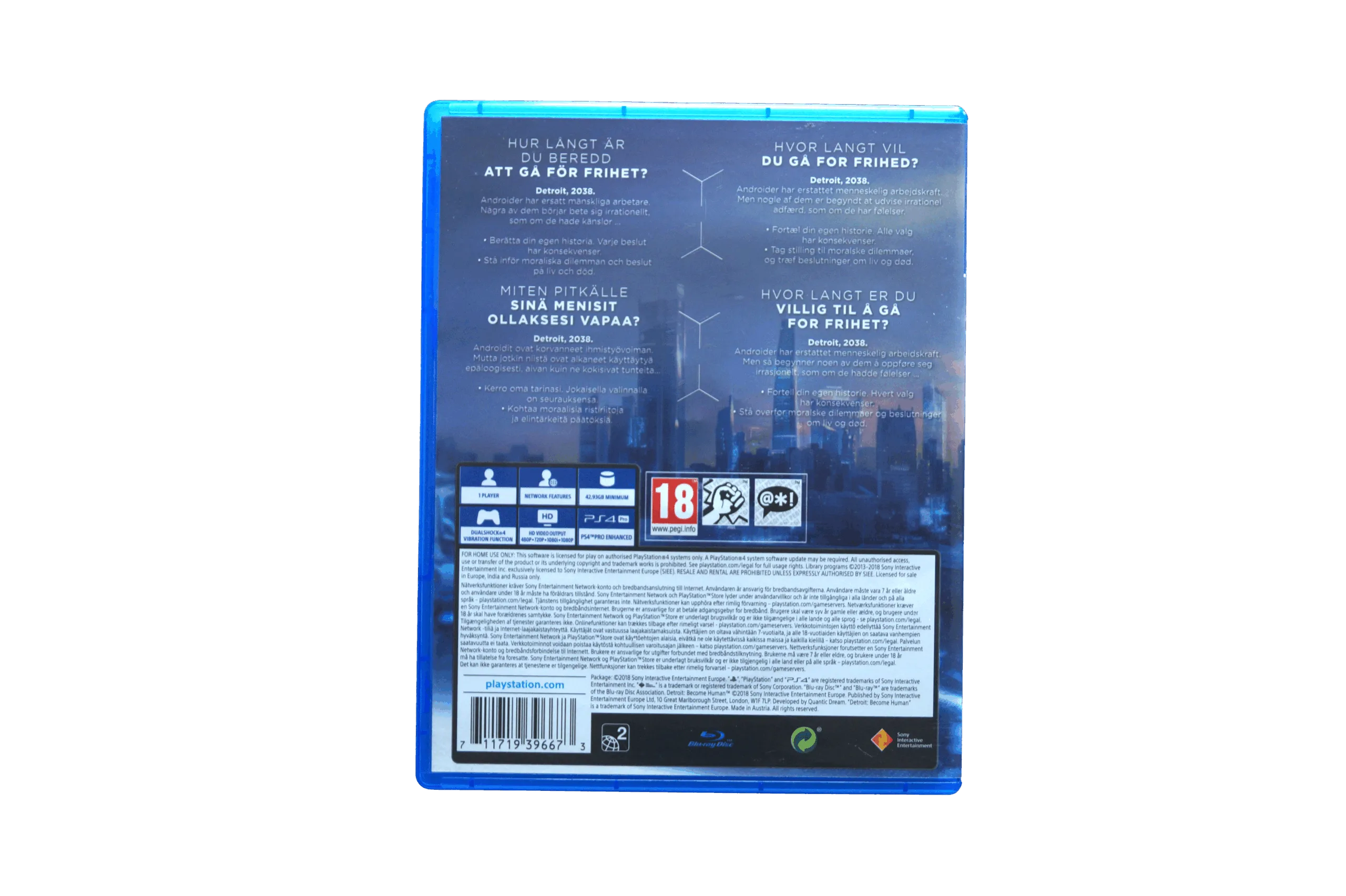 Detroit: Become Human – PS4 (Brugt) – Back cover