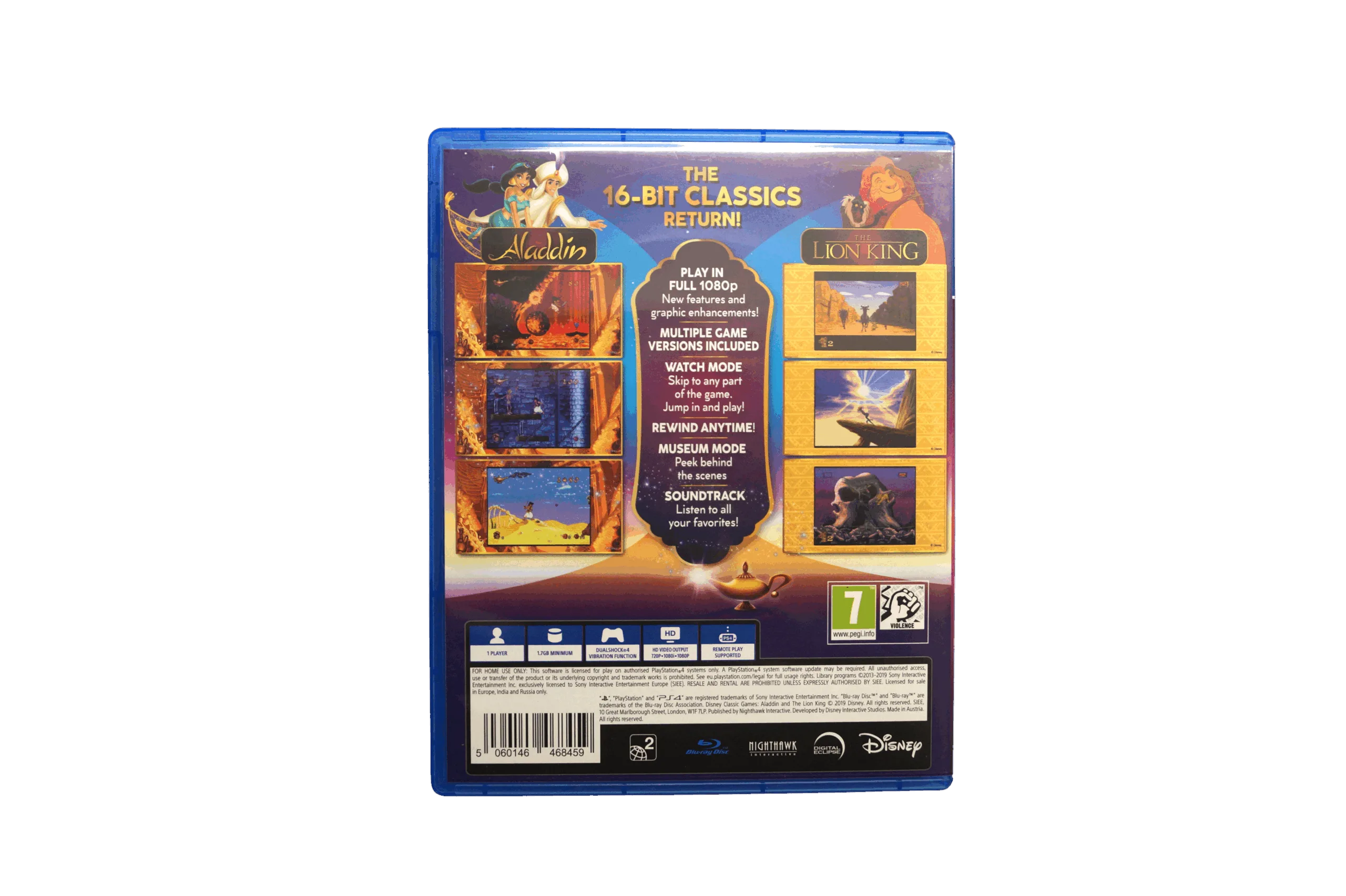 Disney Classic Games: Aladdin and The Lion King – PS4 (Brugt) – Alder: PEGI 7 – PlayStation 4 – Back cover