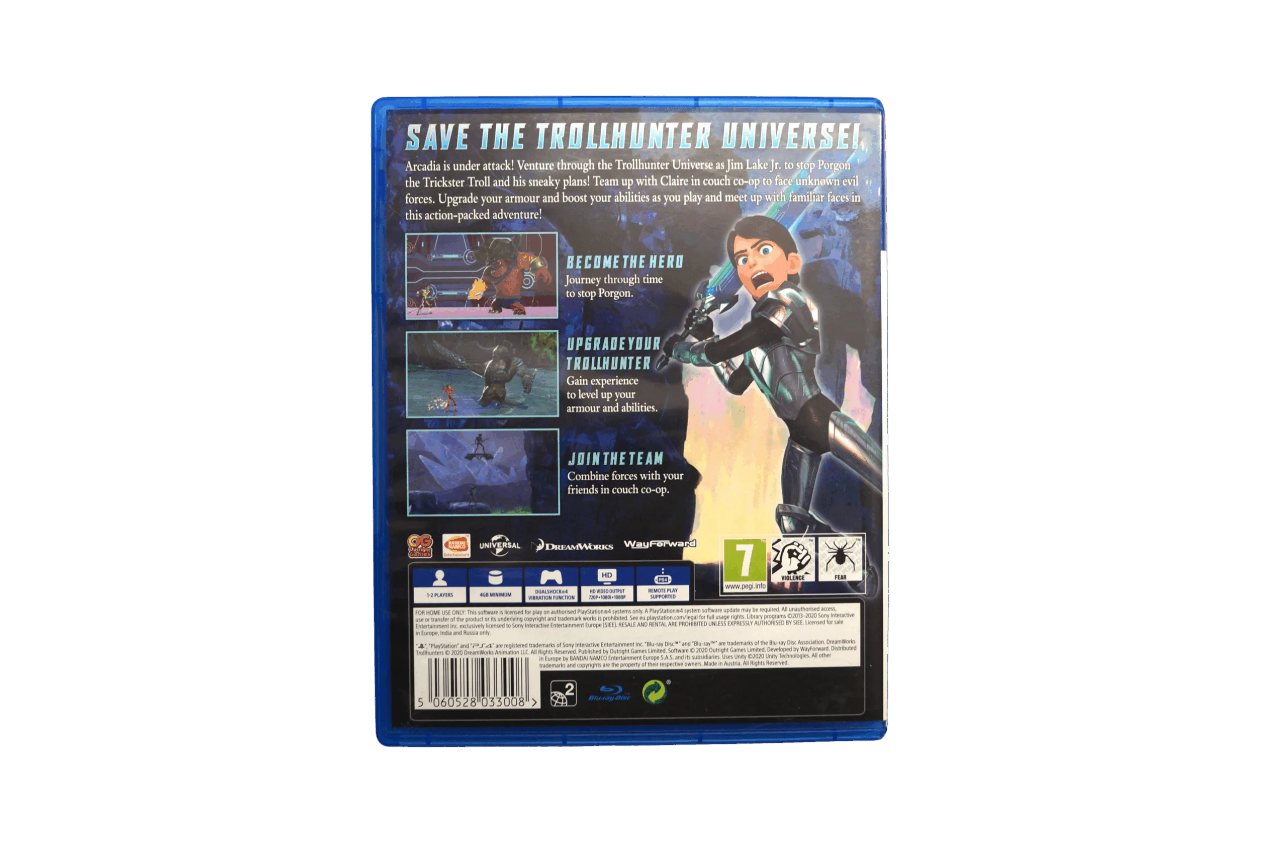 DreamWorks Trollhunters: Defenders of Arcadia – PS4 (Brugt) – Back cover