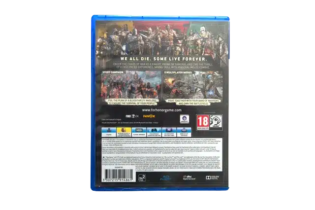 For Honor – PS4 (Brugt) – Alder: PEGI 18 – PlayStation 4 – Back cover