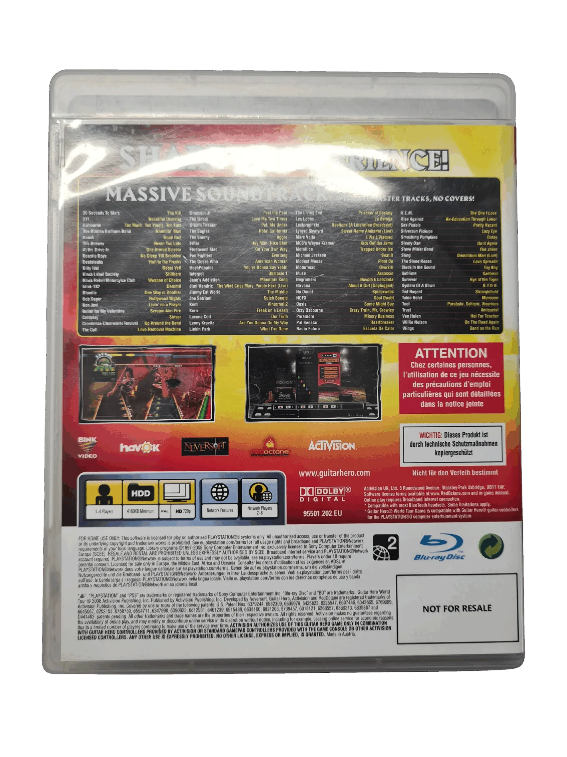 Guitar Hero World Tour - PS3 (Brugt) – Back cover