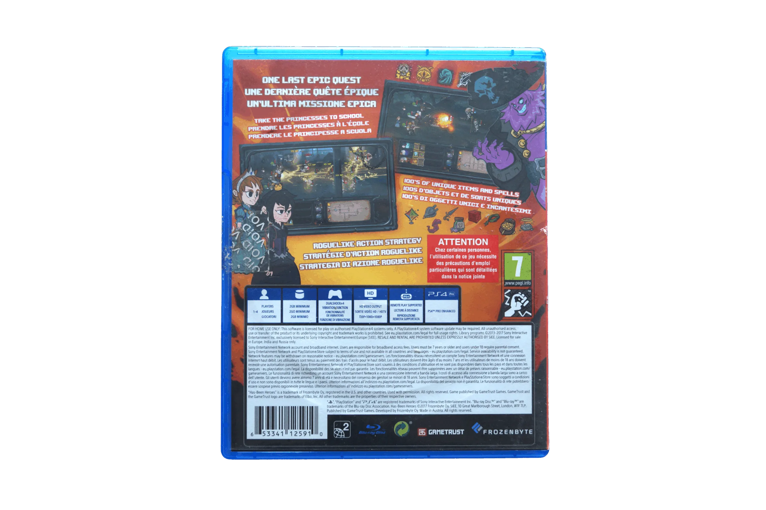 Has‑Been Heroes – PS4 (Brugt) – Alder: PEGI 7 – PlayStation 4 – Back cover
