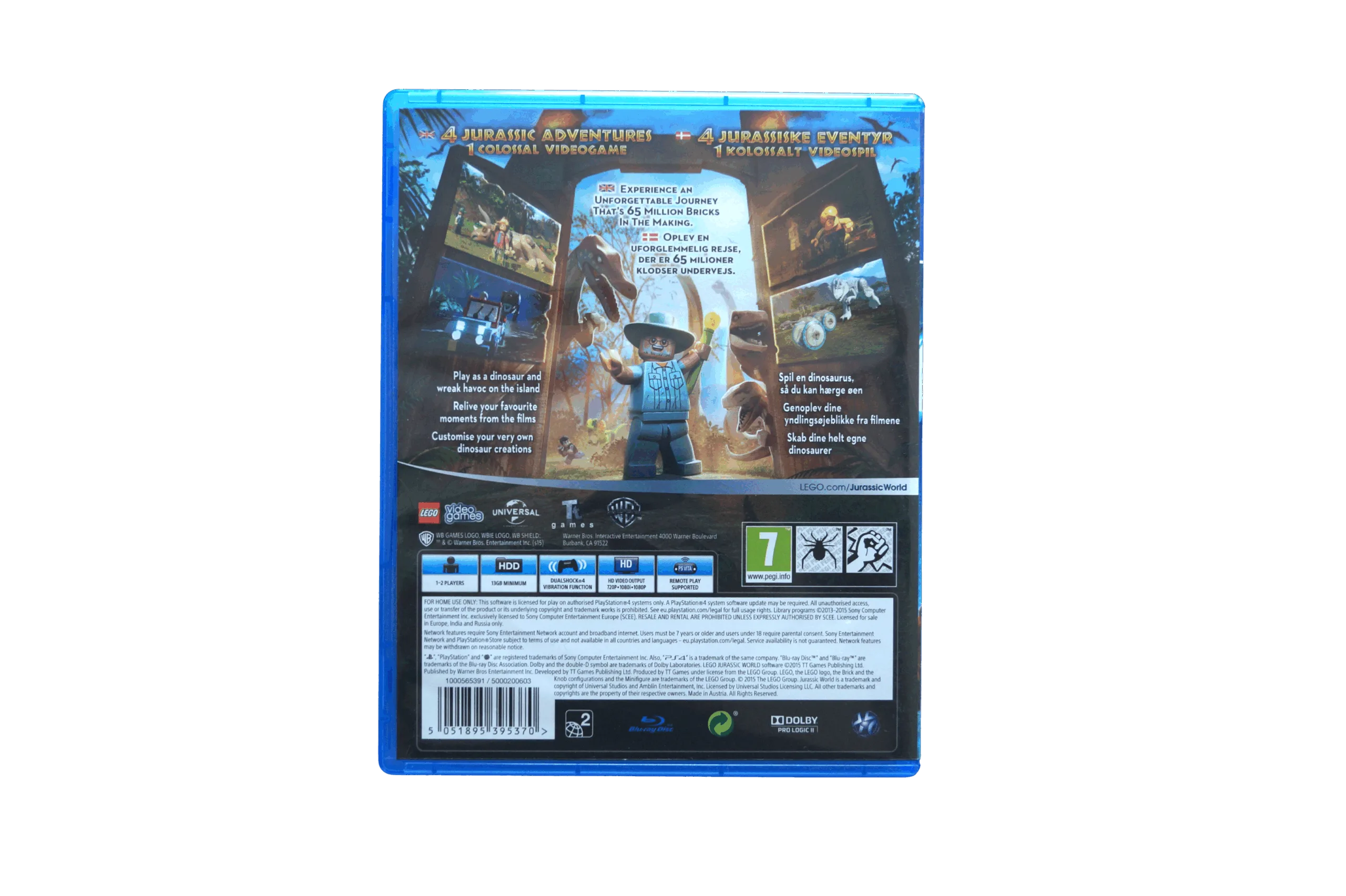 LEGO Jurassic World – PS4 (Brugt) – Back cover