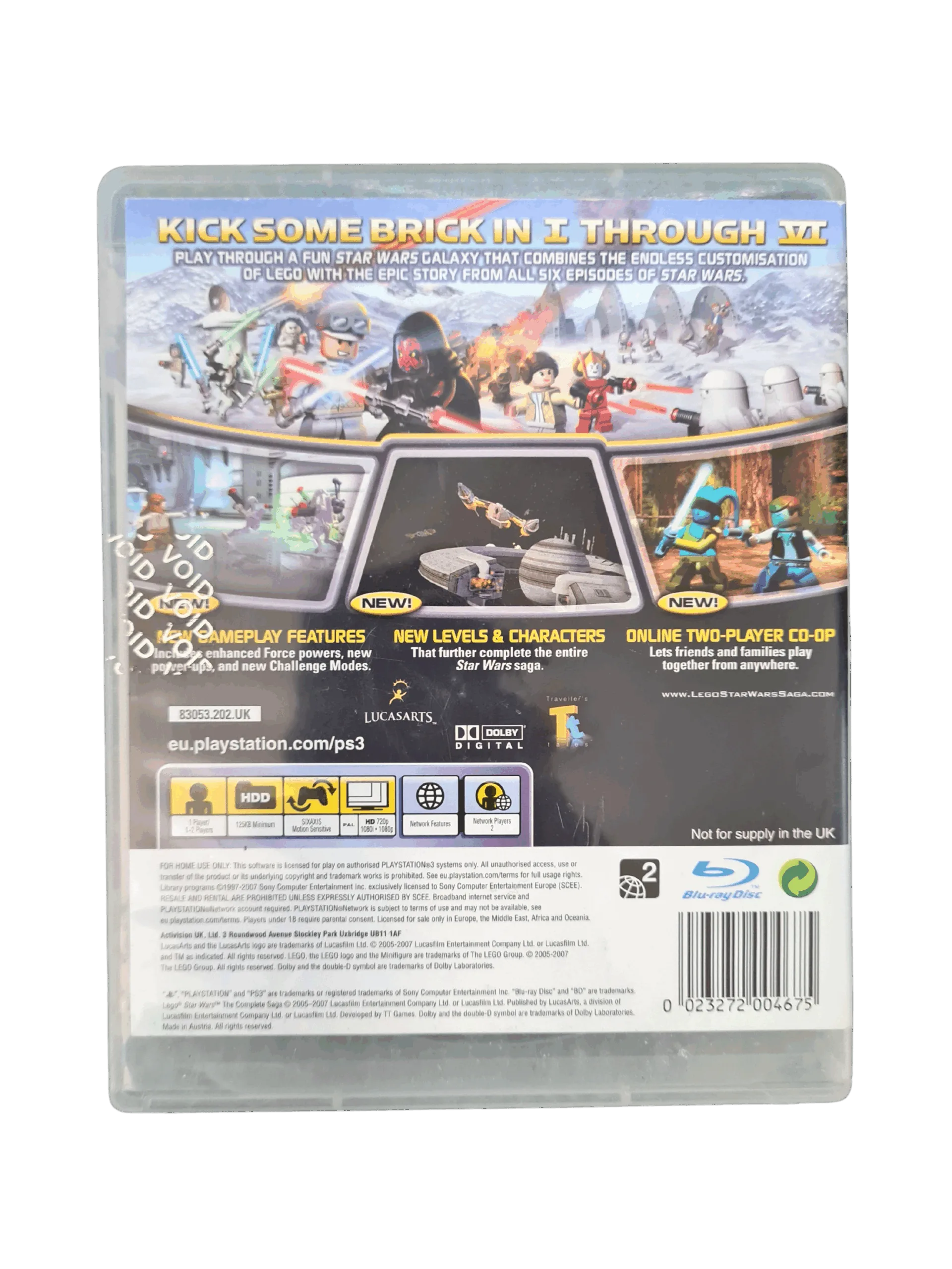 Lego Star Wars The Complete Saga - PS3 (Brugt) – Alder: PEGI 3 – PlayStation 3 – Back cover