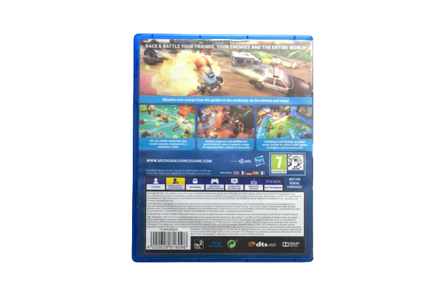 Micro Machines World Series – PS4 (Brugt) – Alder: PEGI 7 – PlayStation 4 – Back cover