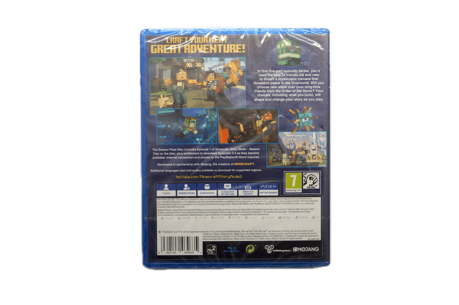 Minecraft: Story Mode – Season Two – PS4 (Ny) – Alder: PEGI 7 – PlayStation 4 – Back cover