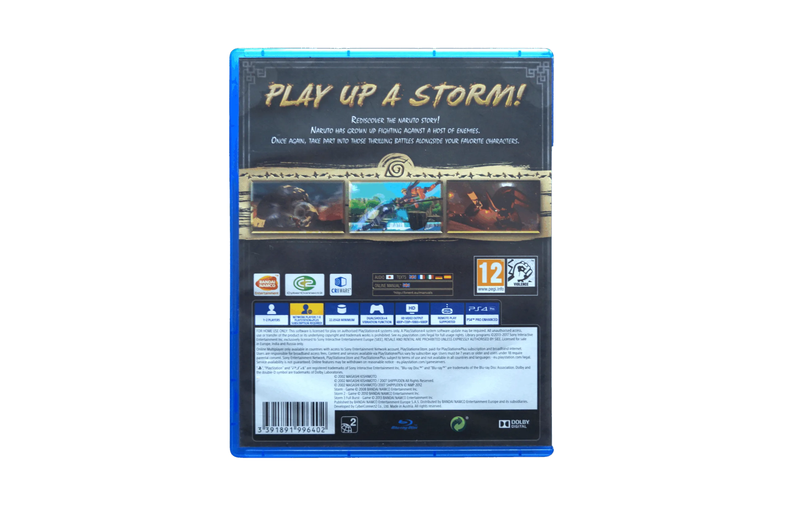Naruto Shippuden: Ultimate Ninja Storm Trilogy – PS4 (Brugt) – Back cover