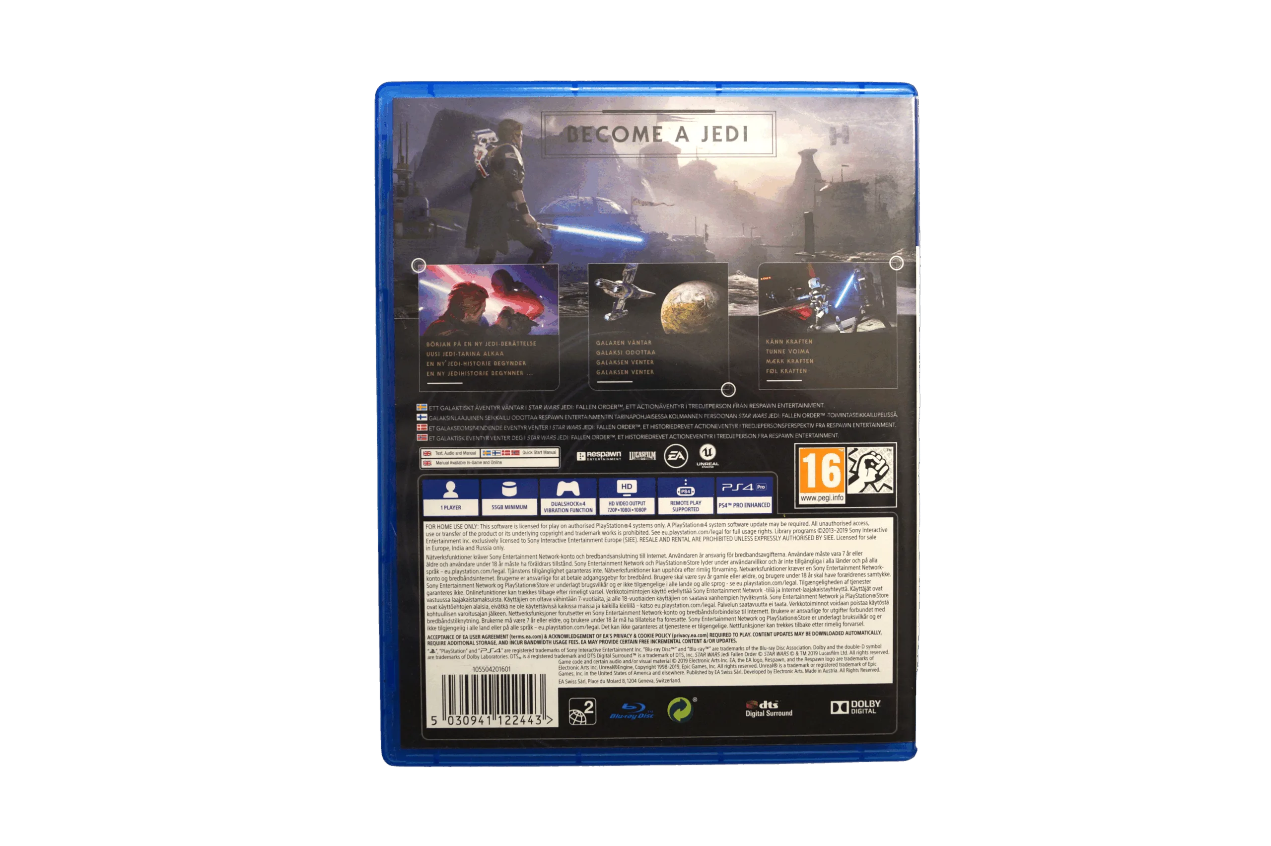 Star Wars Jedi: Fallen Order – PS4 (Brugt) – Alder: PEGI 16 – PlayStation 4 – Back cover