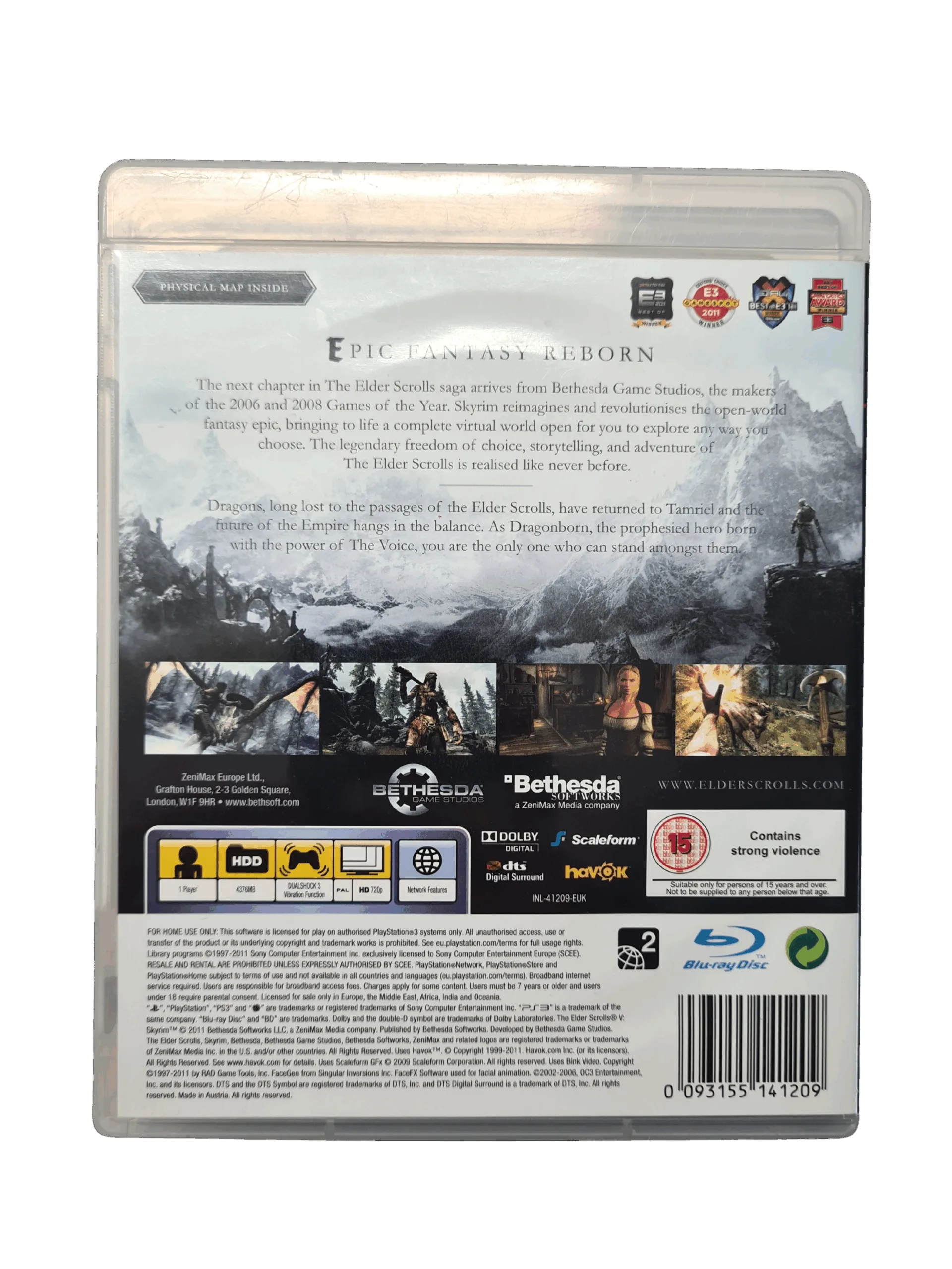 The Elder Scrolls V: Skyrim - PS3 (Brugt) – Back cover