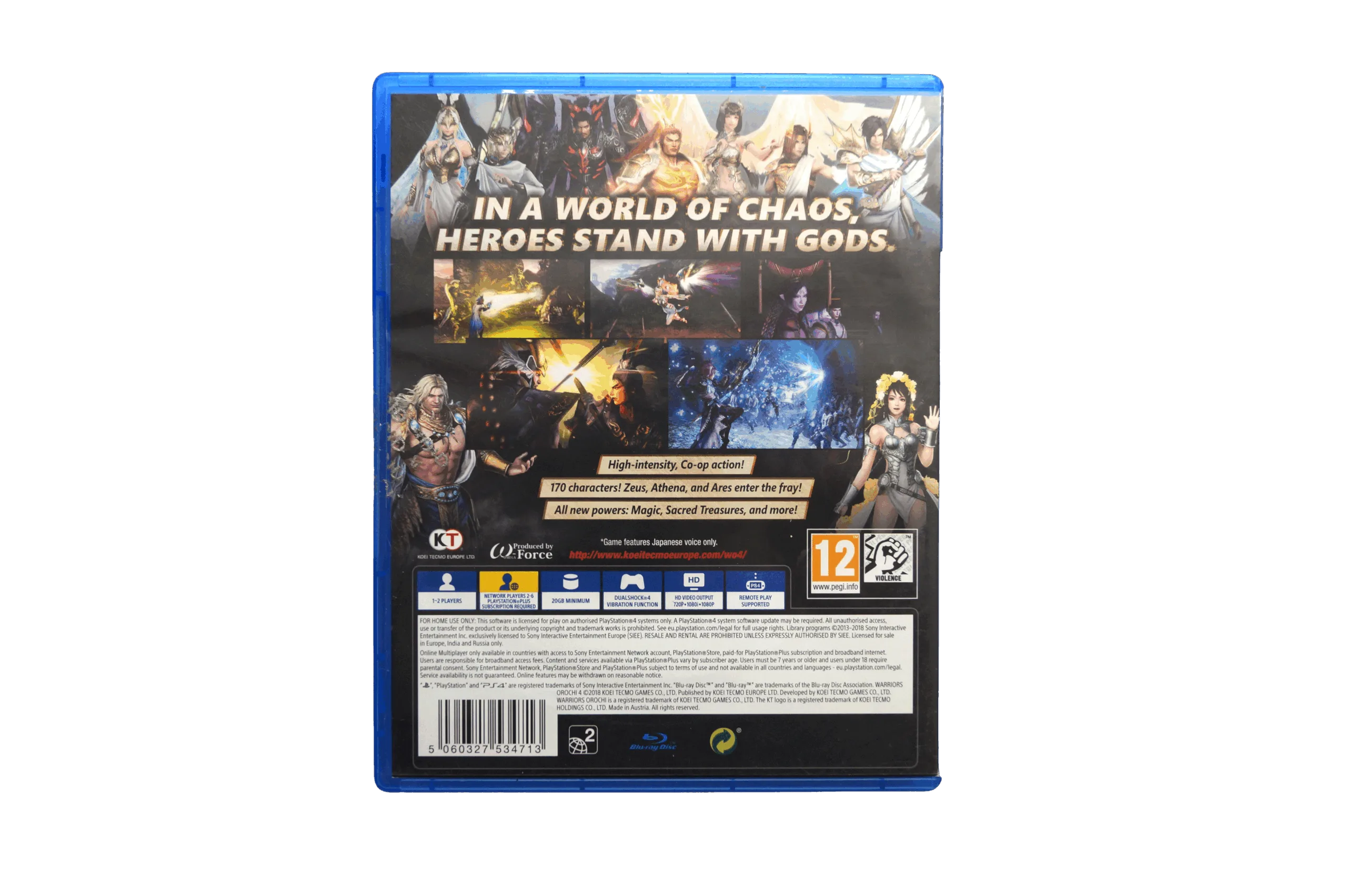 Warriors Orochi 4 – PS4 (Brugt) – Alder: PEGI 12 – PlayStation 4 – Back cover