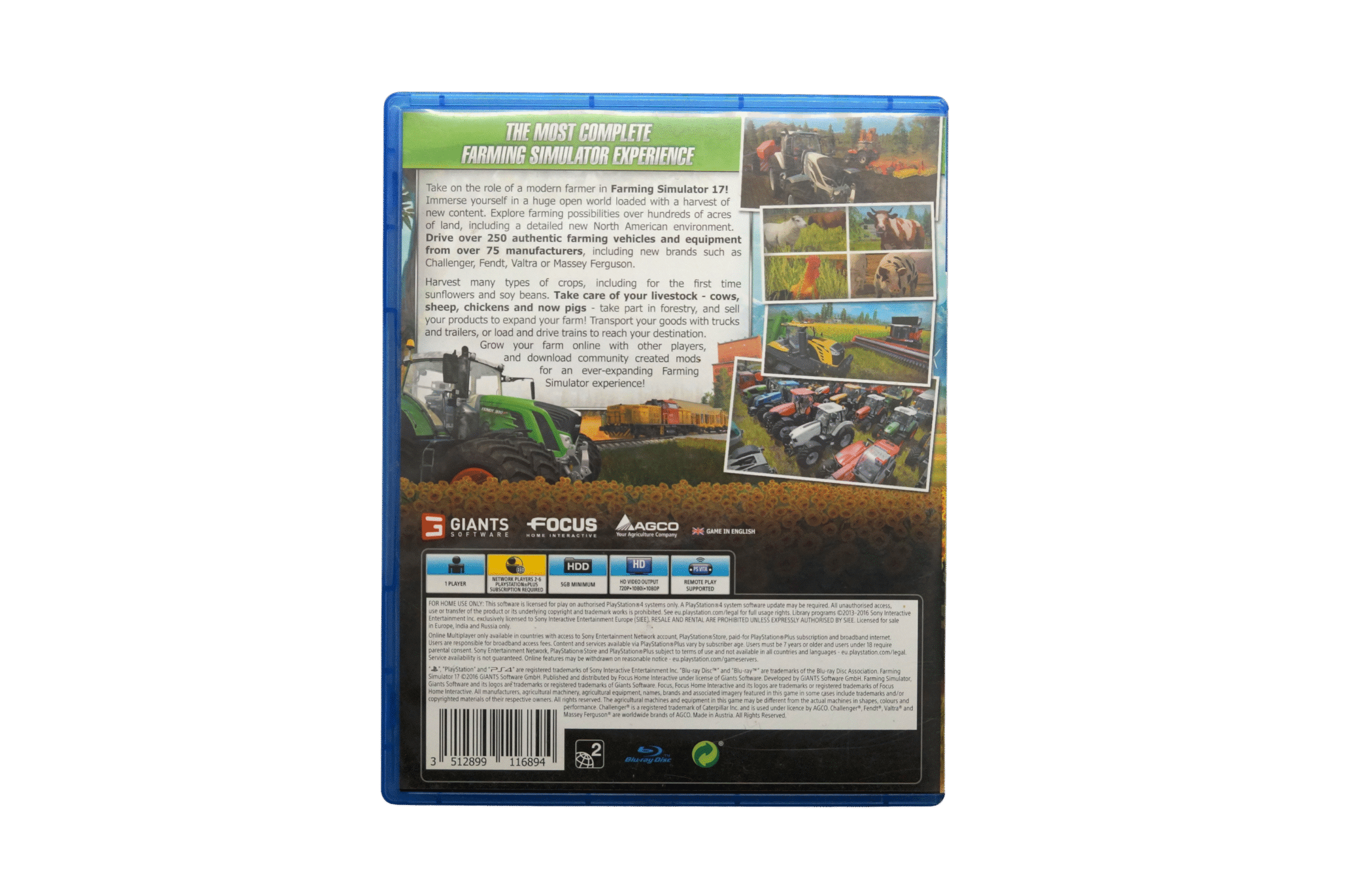 Farming Simulator 17 – PS4 (Brugt) – Back cover