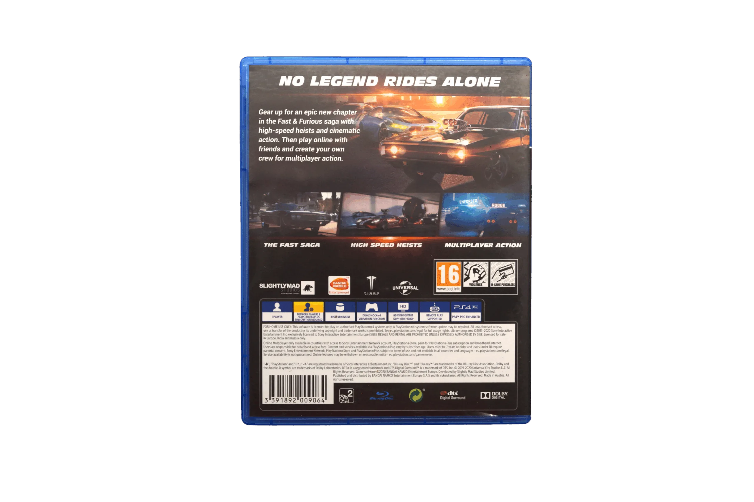 Fast & Furious Crossroads – PS4 (Brugt) – Alder: PEGI 16 – PlayStation 4 – Back cover