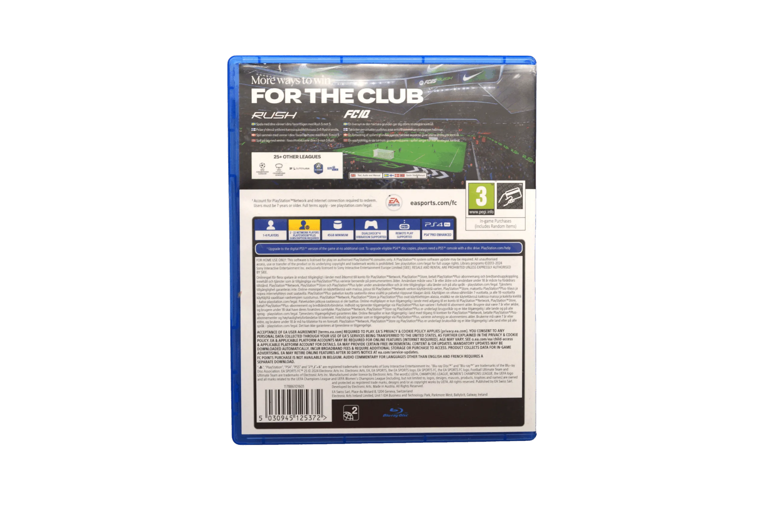 FC 25 – PS4 (Brugt) – Alder: PEGI 3 – PlayStation 4 – Back cover