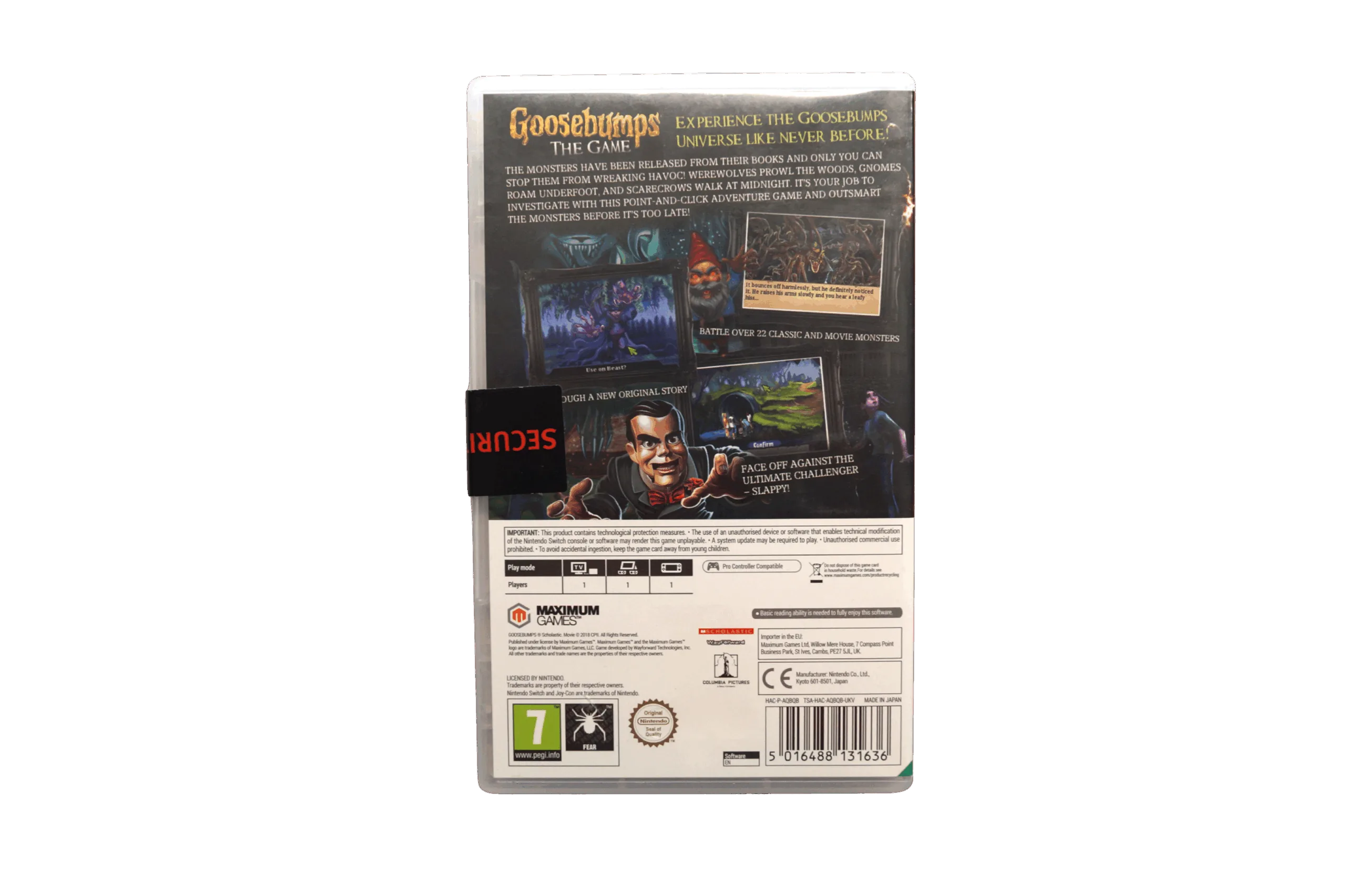 Goosebumps: The Game – Nintendo Switch (Ny) – Alder: PEGI 7 – Nintendo Switch – Back cover