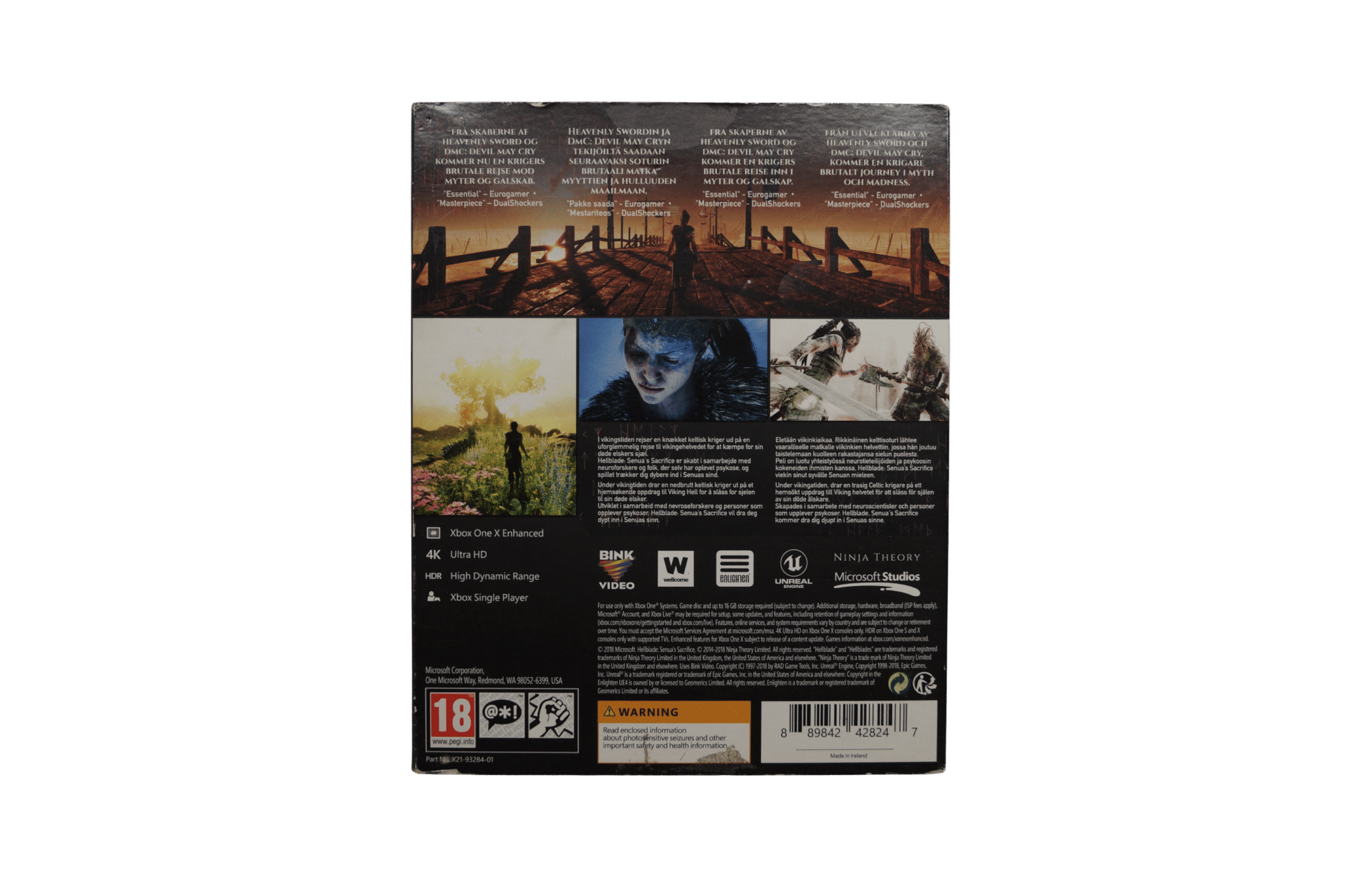 Hellblade: Senua's Sacrifice – Xbox One (Brugt) – Back cover