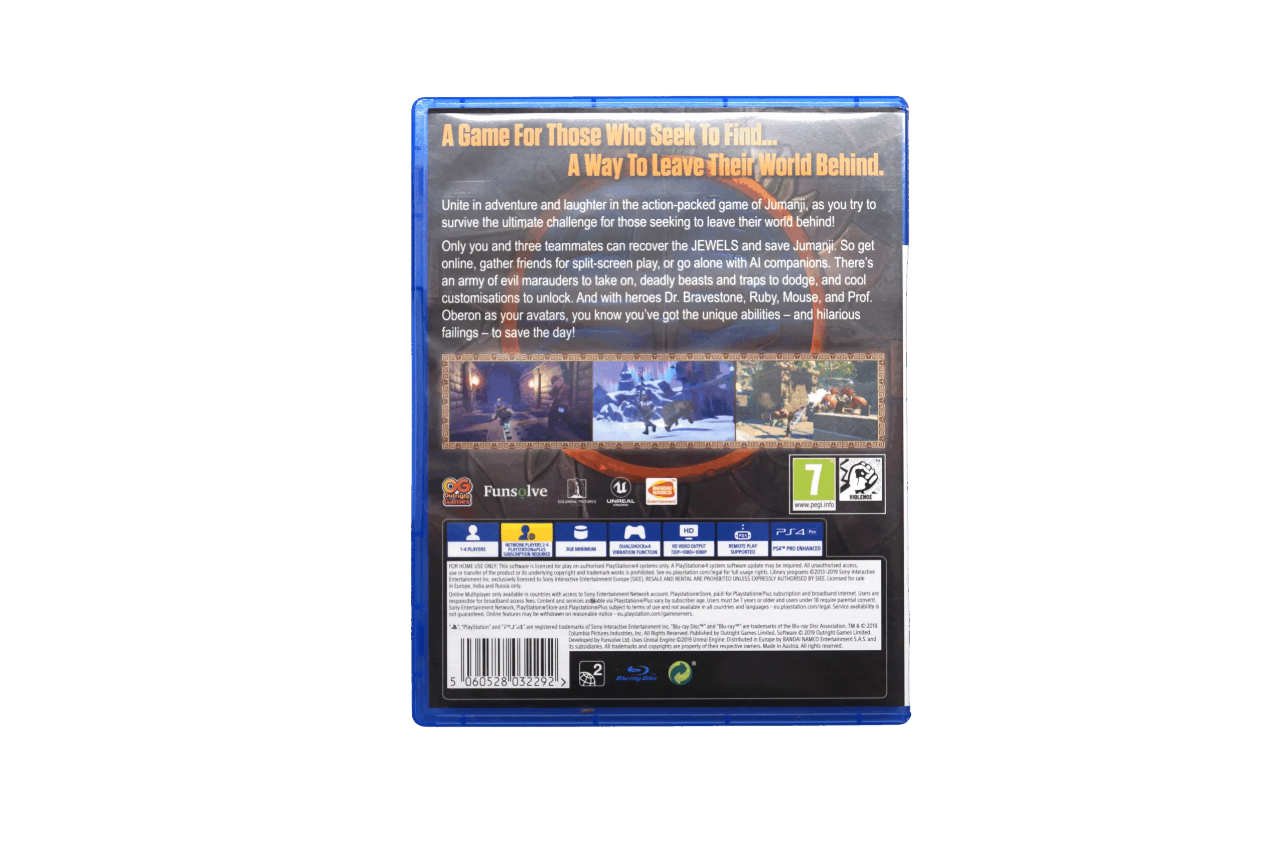Jumanji: The Video Game – PS4 (Brugt) – Back cover