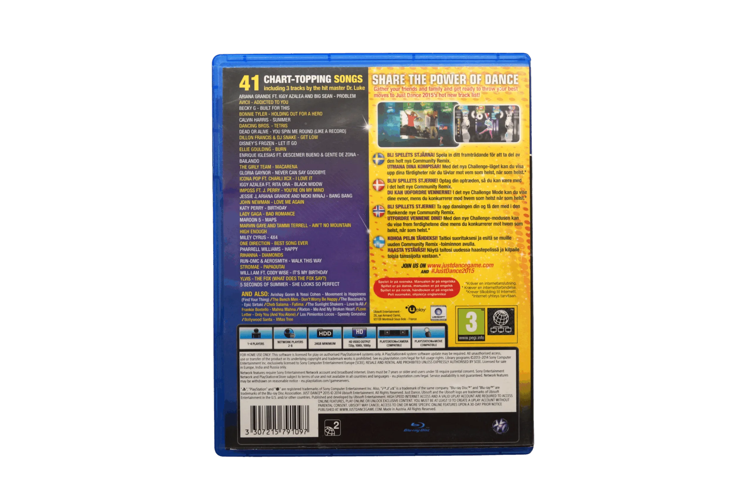 Just Dance 2015 – PS4 (Brugt) – Back cover