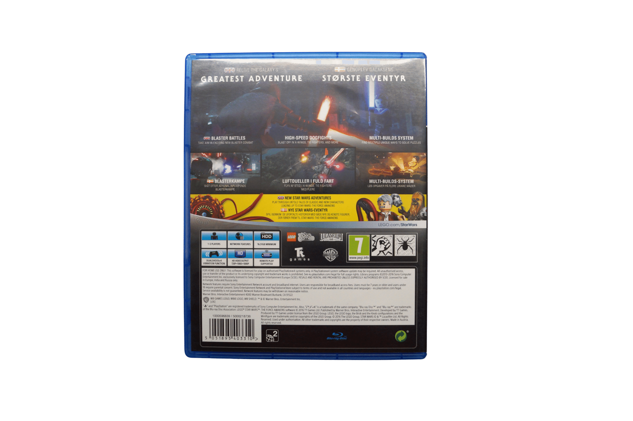 LEGO Star Wars: The Force Awakens - PS4 (Brugt) – Alder: PEGI 7 – PlayStation 4 – Back cover