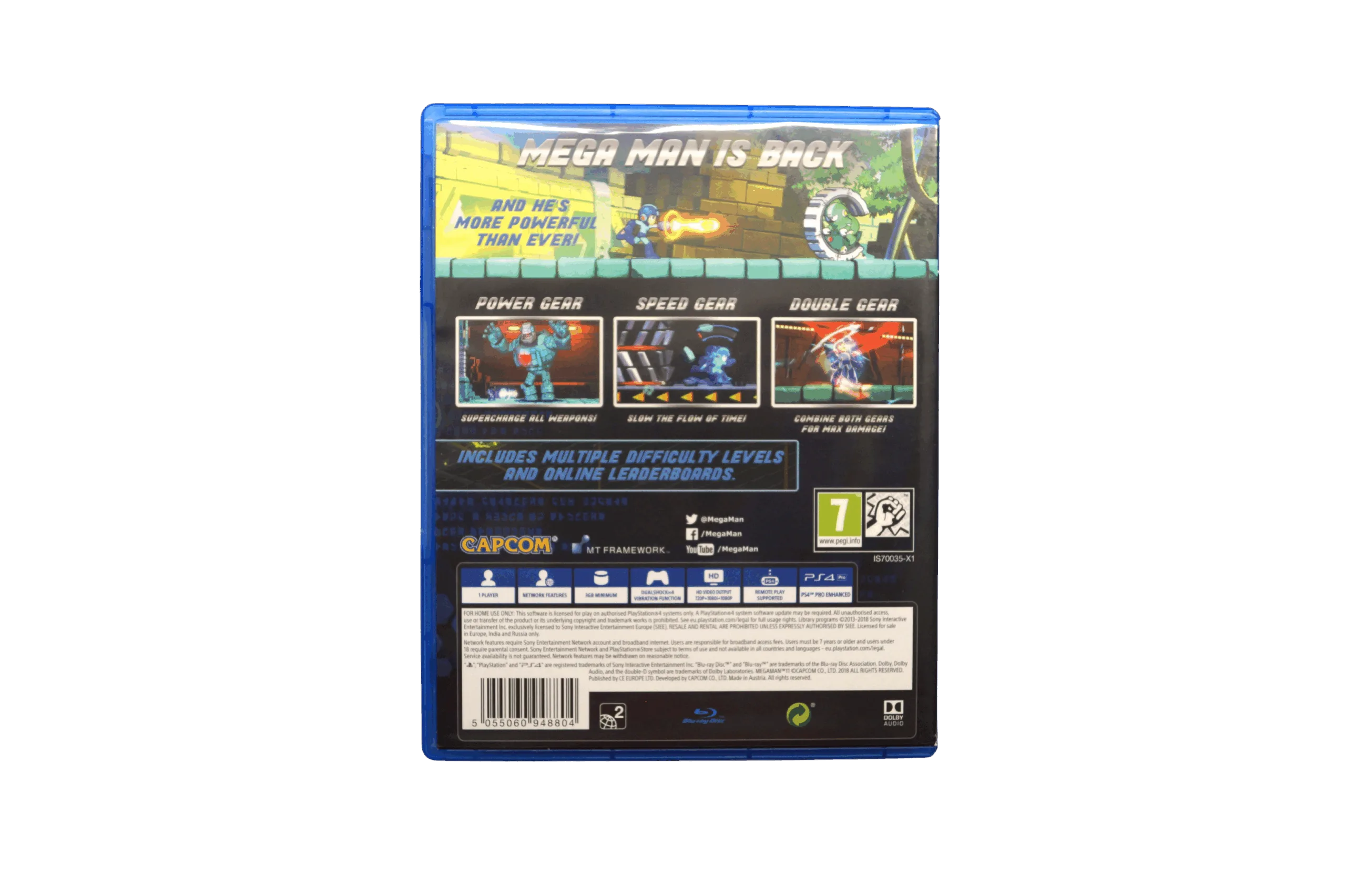 Mega Man 11 – PS4 (Brugt) – Alder: PEGI 7 – PlayStation 4 – Back cover