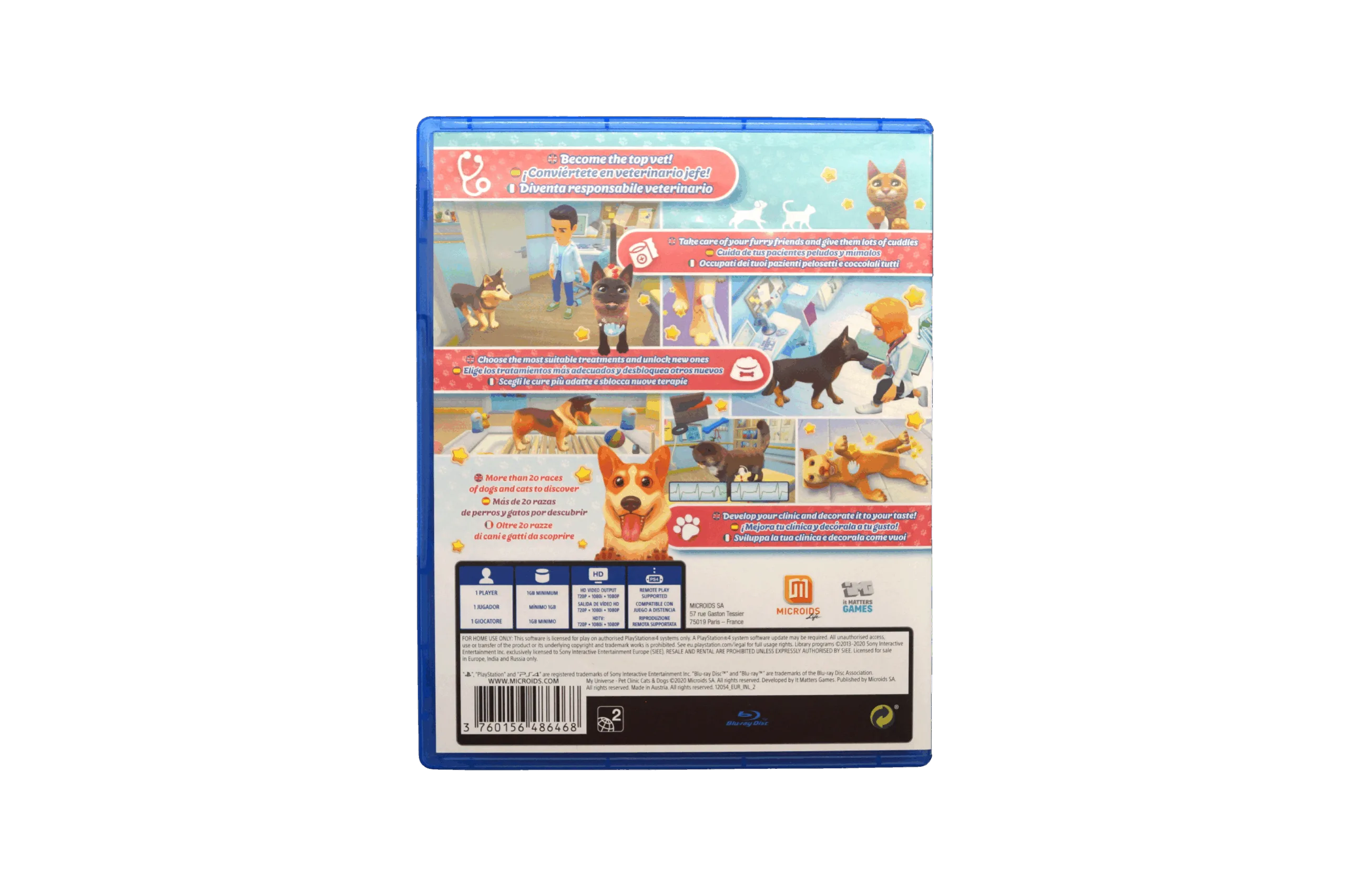 My Universe - Pet Clinic Cats & Dogs – PS4 (Brugt) – Alder: PEGI 3 – PlayStation 4 – Back cover