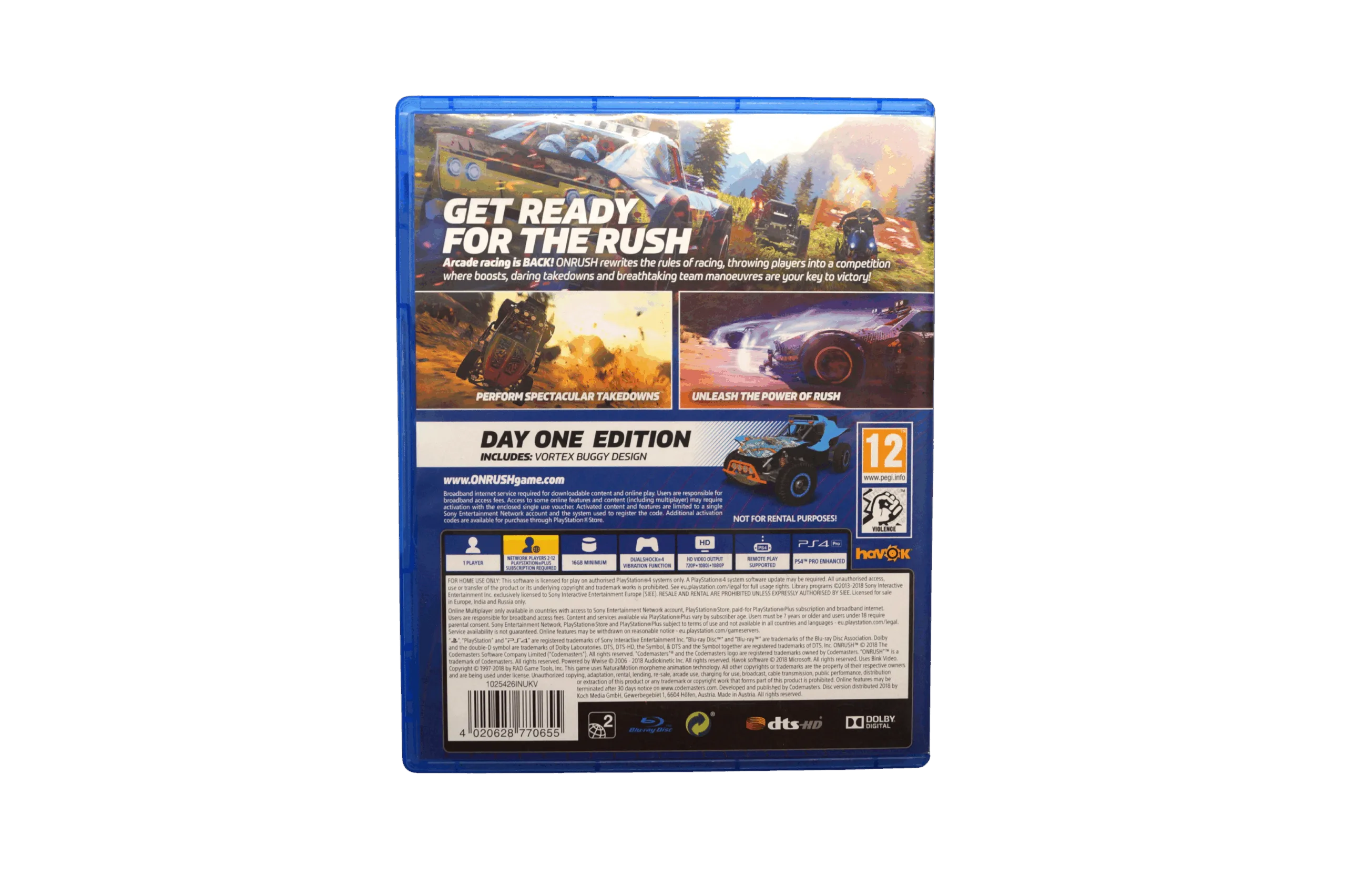 ONRUSH: Day One Edition – PS4 (Brugt) – Back cover