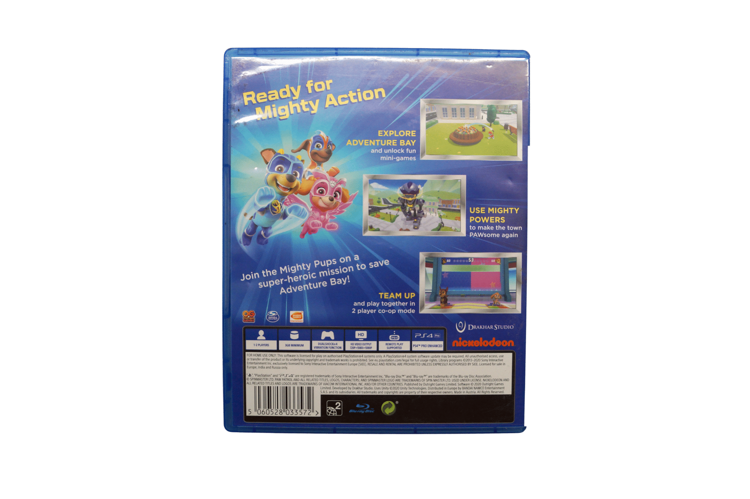 Paw Patrol: Mighty Pups Save Adventure Bay! – PS4 (Brugt) – Back cover
