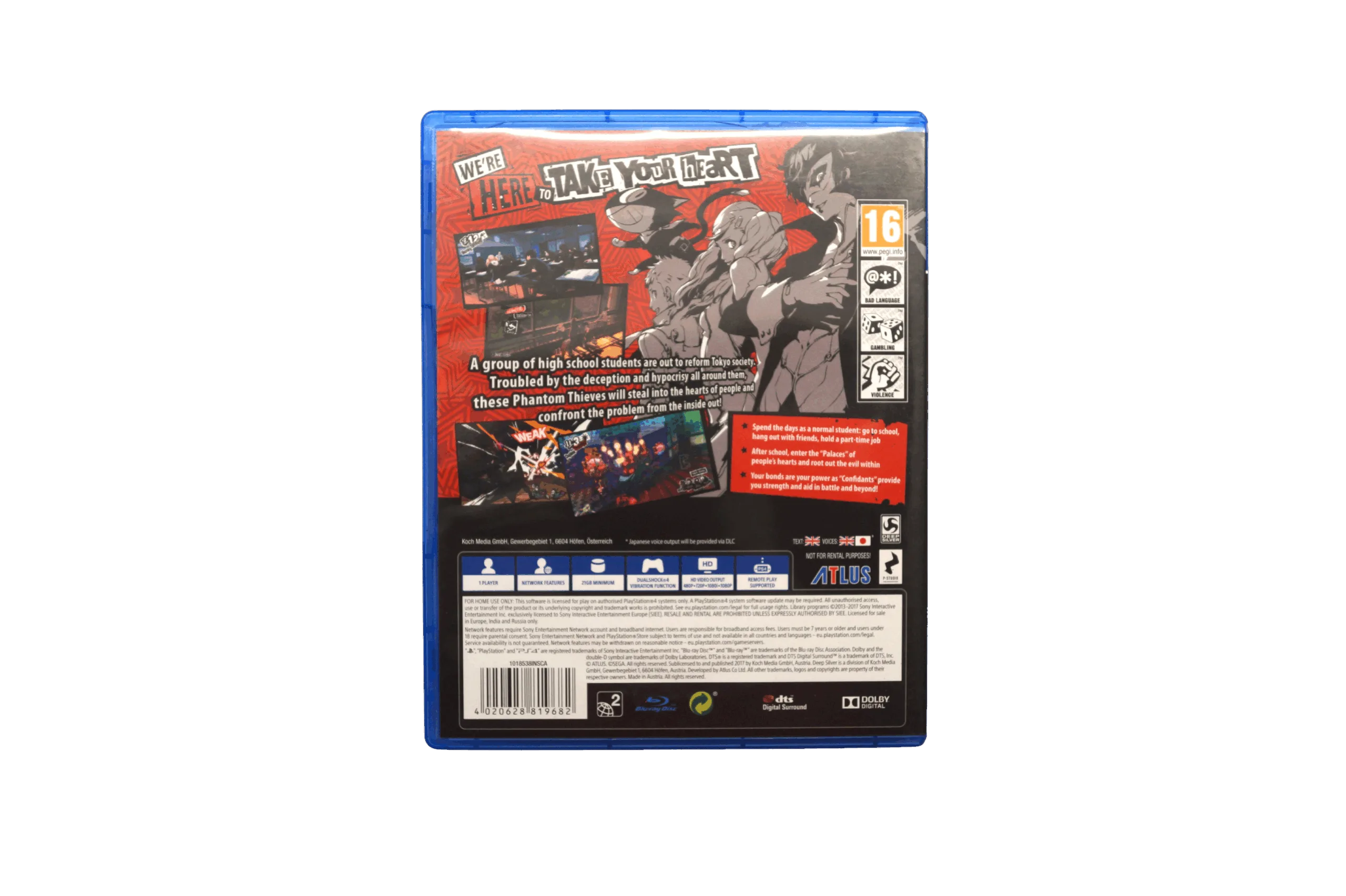 Persona 5 – PS4 (Brugt) – Back cover