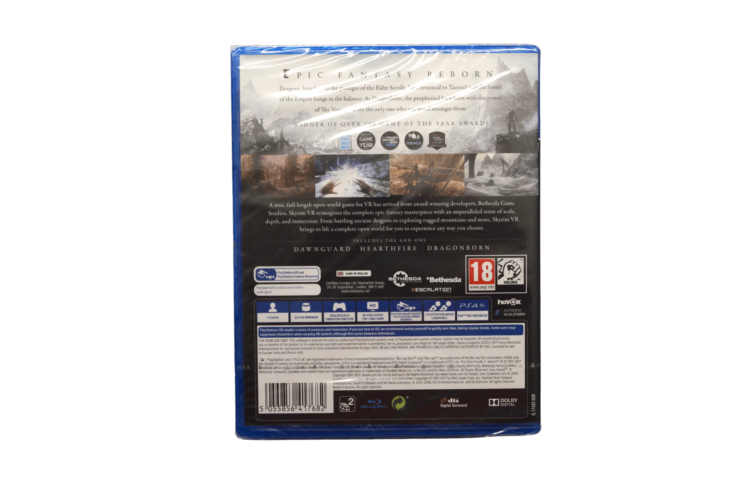 The Elder Scrolls V: Skyrim VR – PS4 VR (Brugt) – Back cover
